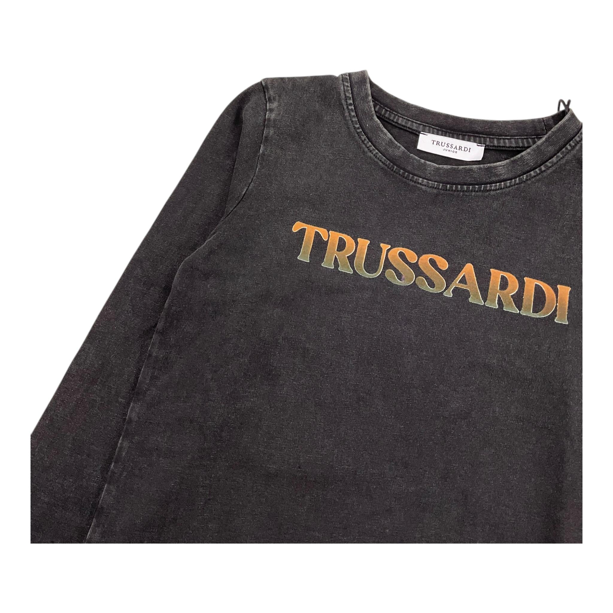 TRUSSARDI shirt girocollo tinta unita con stampa in contrasto Nero per Bambino TBA25114TS NERO TRUSSARDI