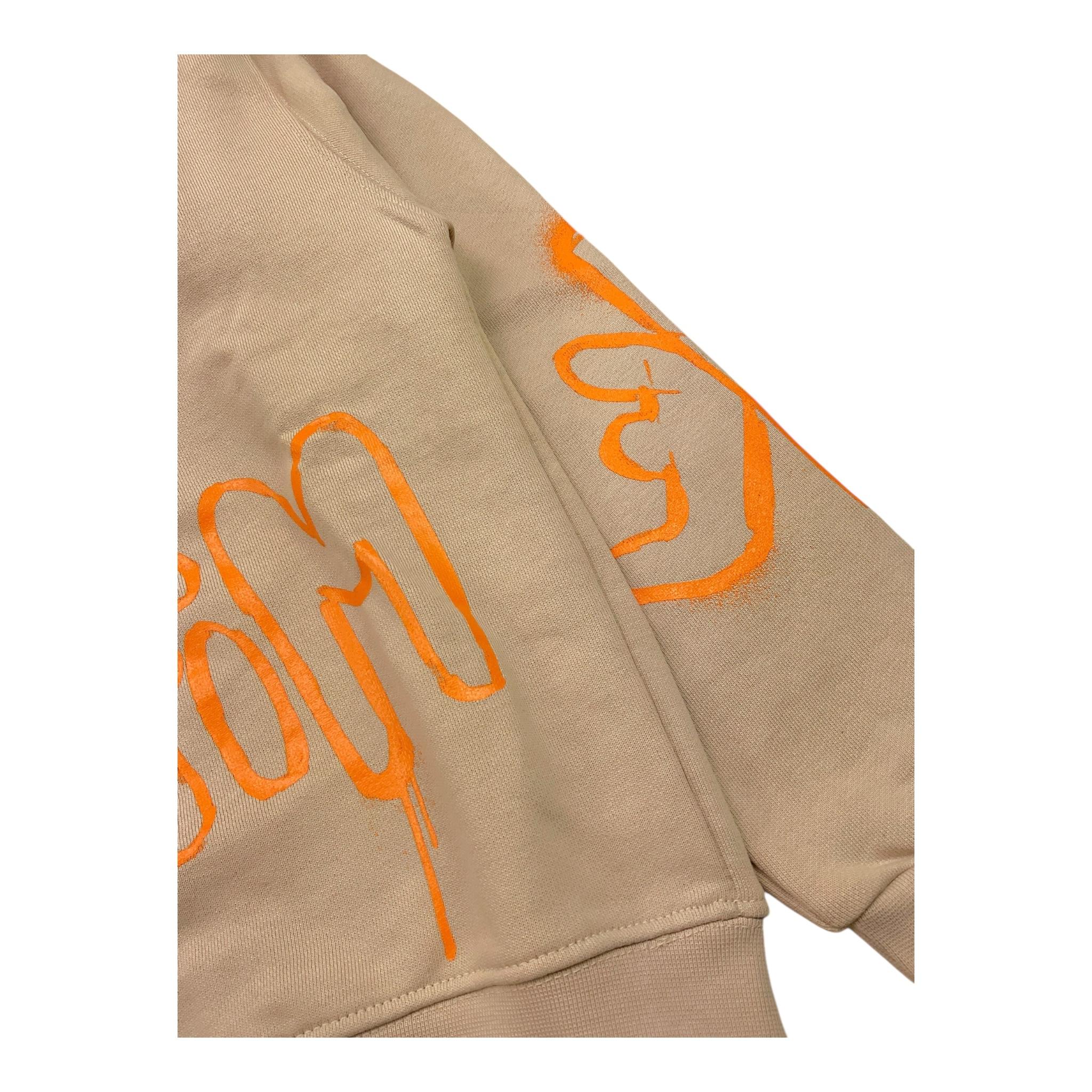DISCLAIMER felpa tinta unita con cappuccio e stampa Beige per Bambino 24EDK58008 BEIGE DISCLAIMER