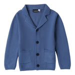 SARABANDA giacca in maglia tinta unita con toppe Blu per Bambino 0A104XX BLU SARABANDA