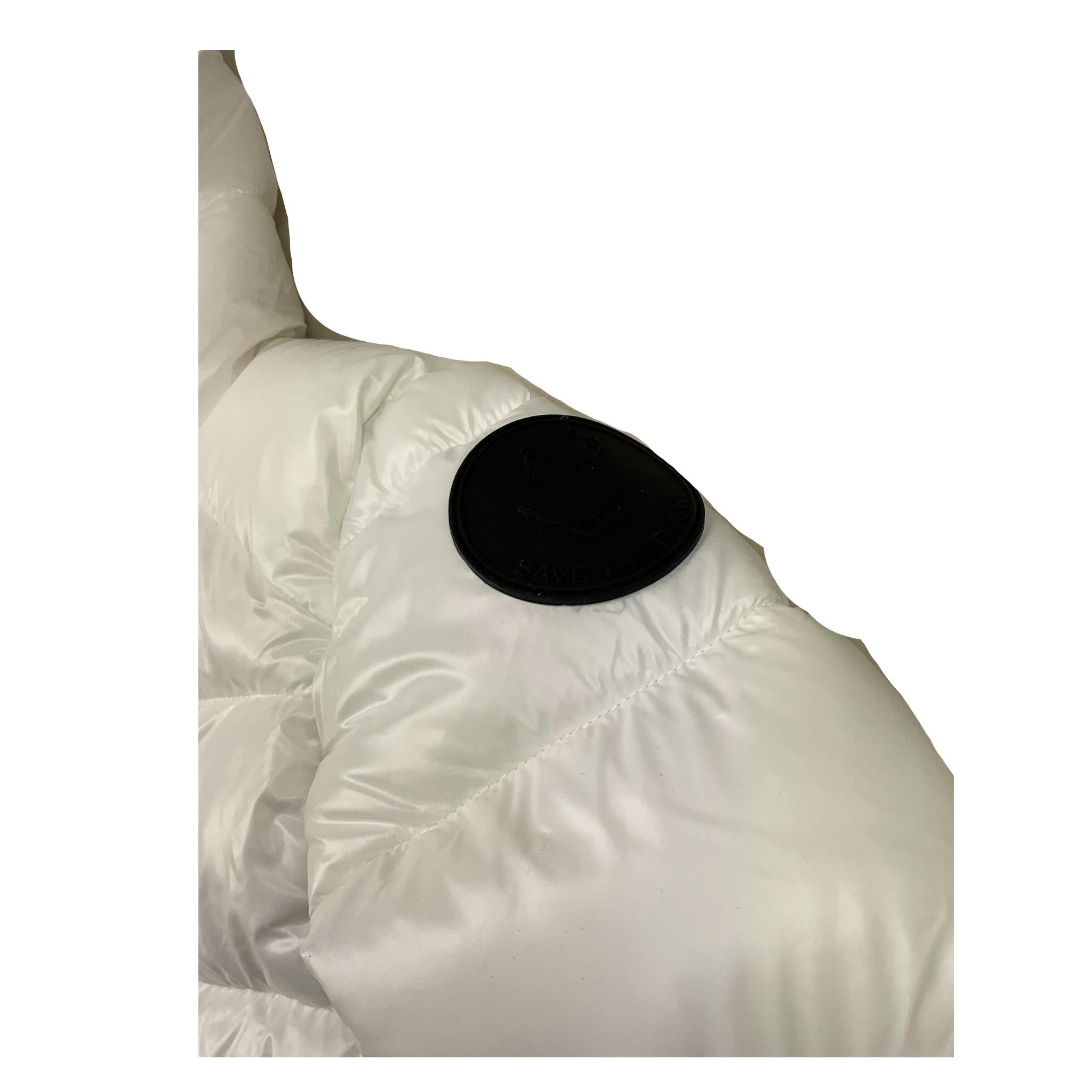 SAVE THE DUCK giubbino tinta unita con zip e cappuccio Bianco per Bambina J31280BJX BIANCO SAVE THE DUCK
