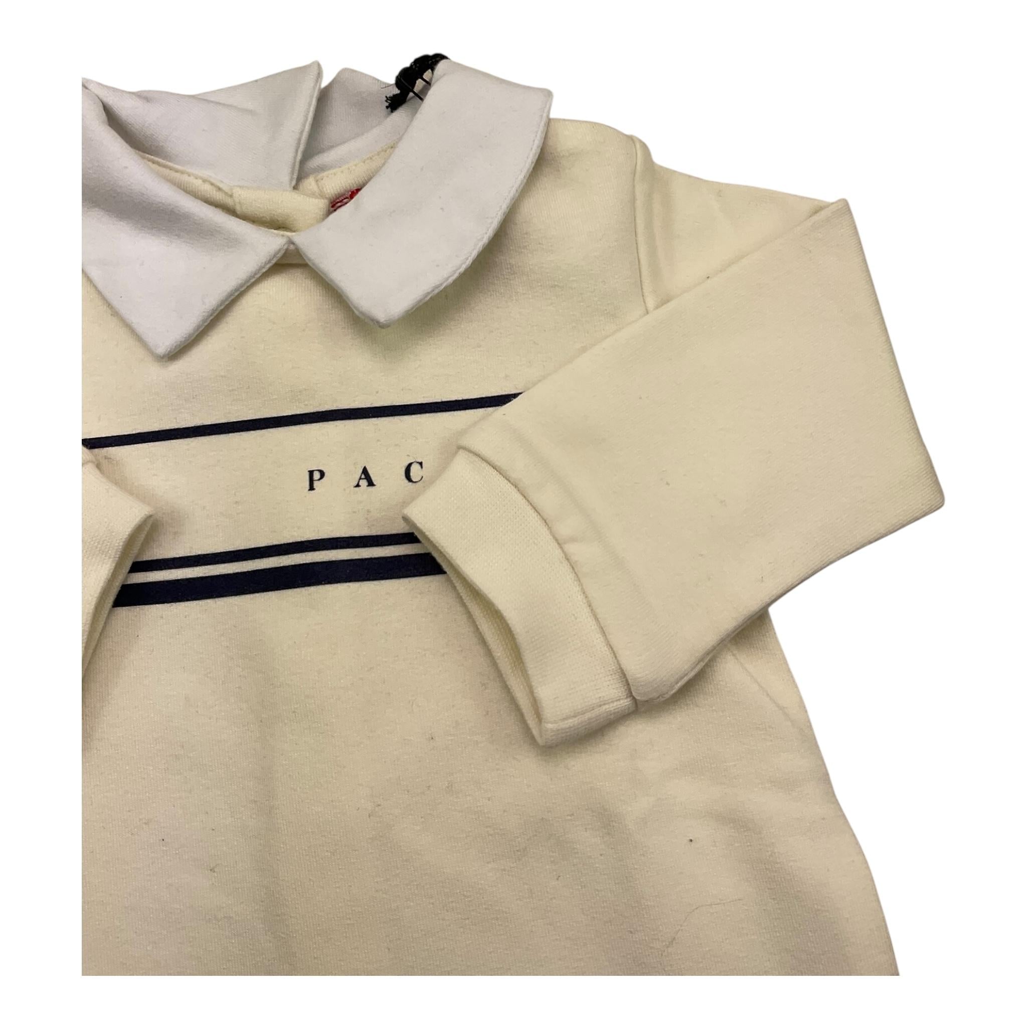 CESARE PACIOTTI tutina manica lunga tinta unita con logo Panna per Neonato TCP5302N PANNA CESARE PACIOTTI