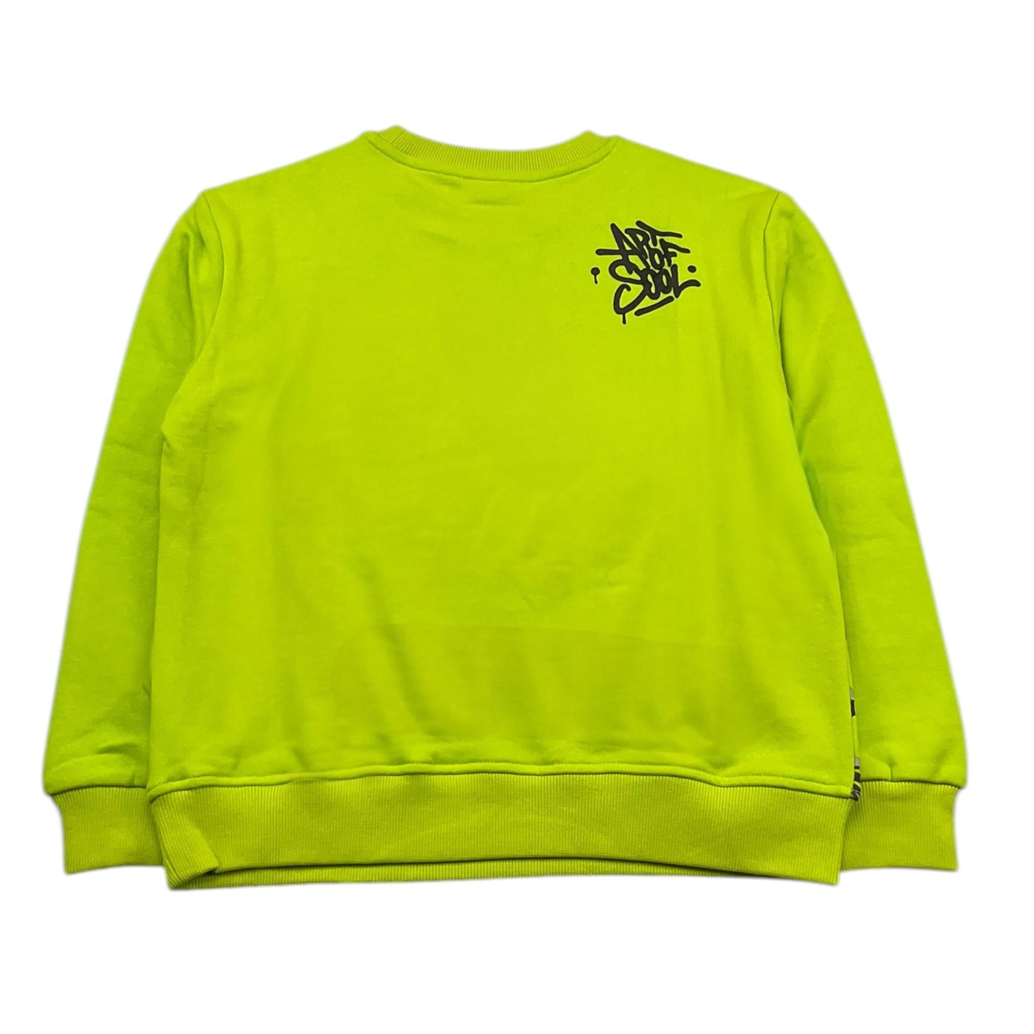 BiKKEMBERGS felpa chiusa girocollo tinta unita con stampe Verde fluo per Bambino BK2815 VERDE FLUO BiKKEMBERGS
