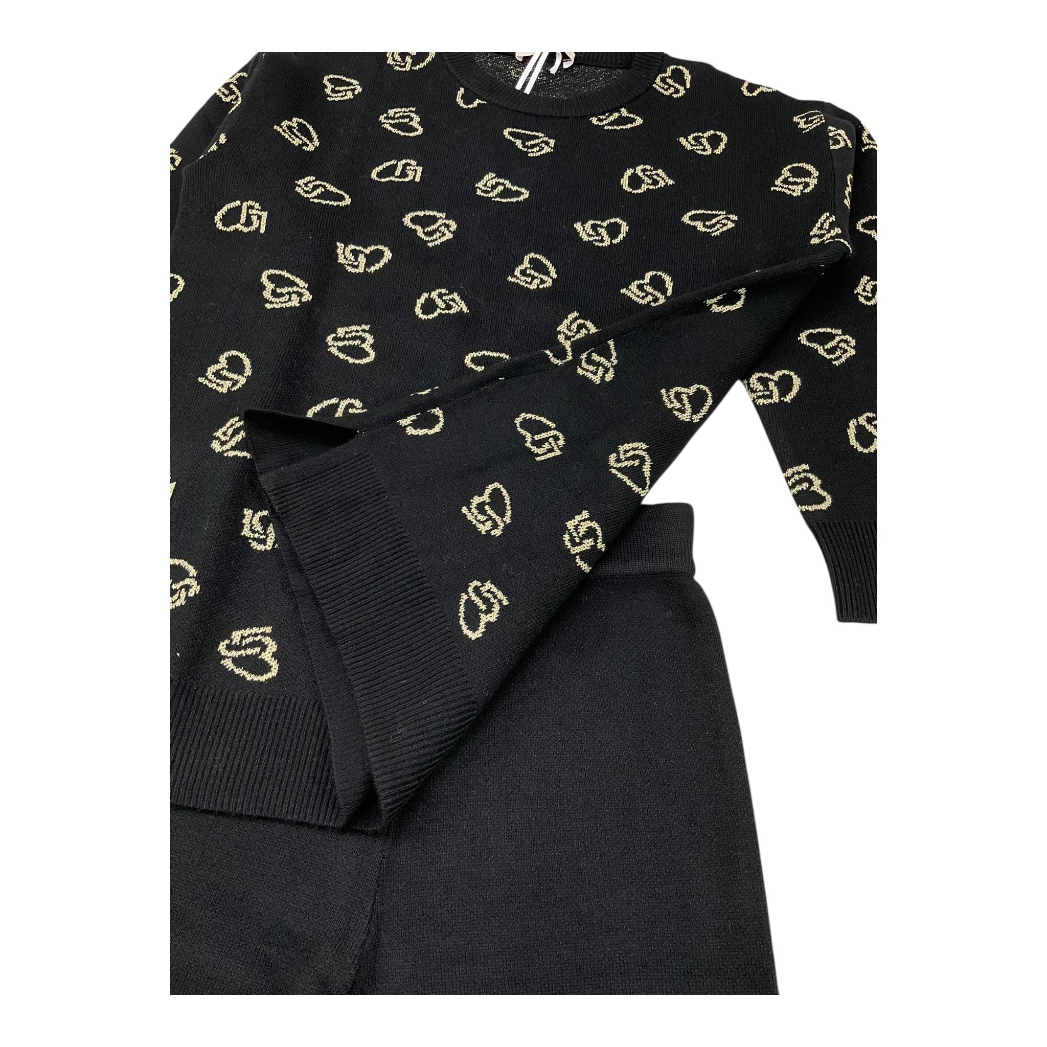 LIU JO completo 2 pezzi maglia-pantalone modello zampa Nero per Bambina KF4034 NERO LIU JO