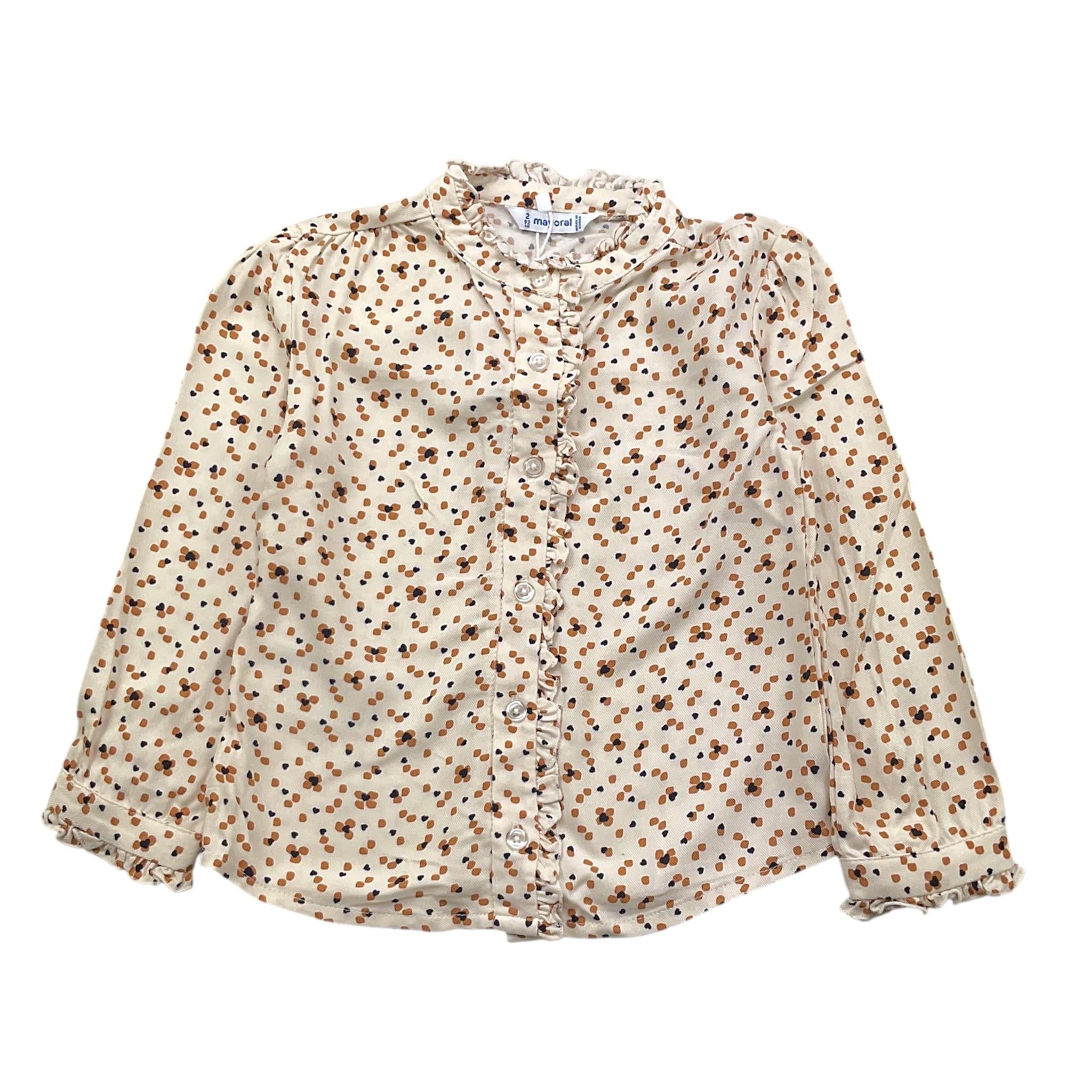 MAYORAL camicia manical unga tinta unita fantasia cuori Panna per Neonata 4117XXN PANNA MAYORAL