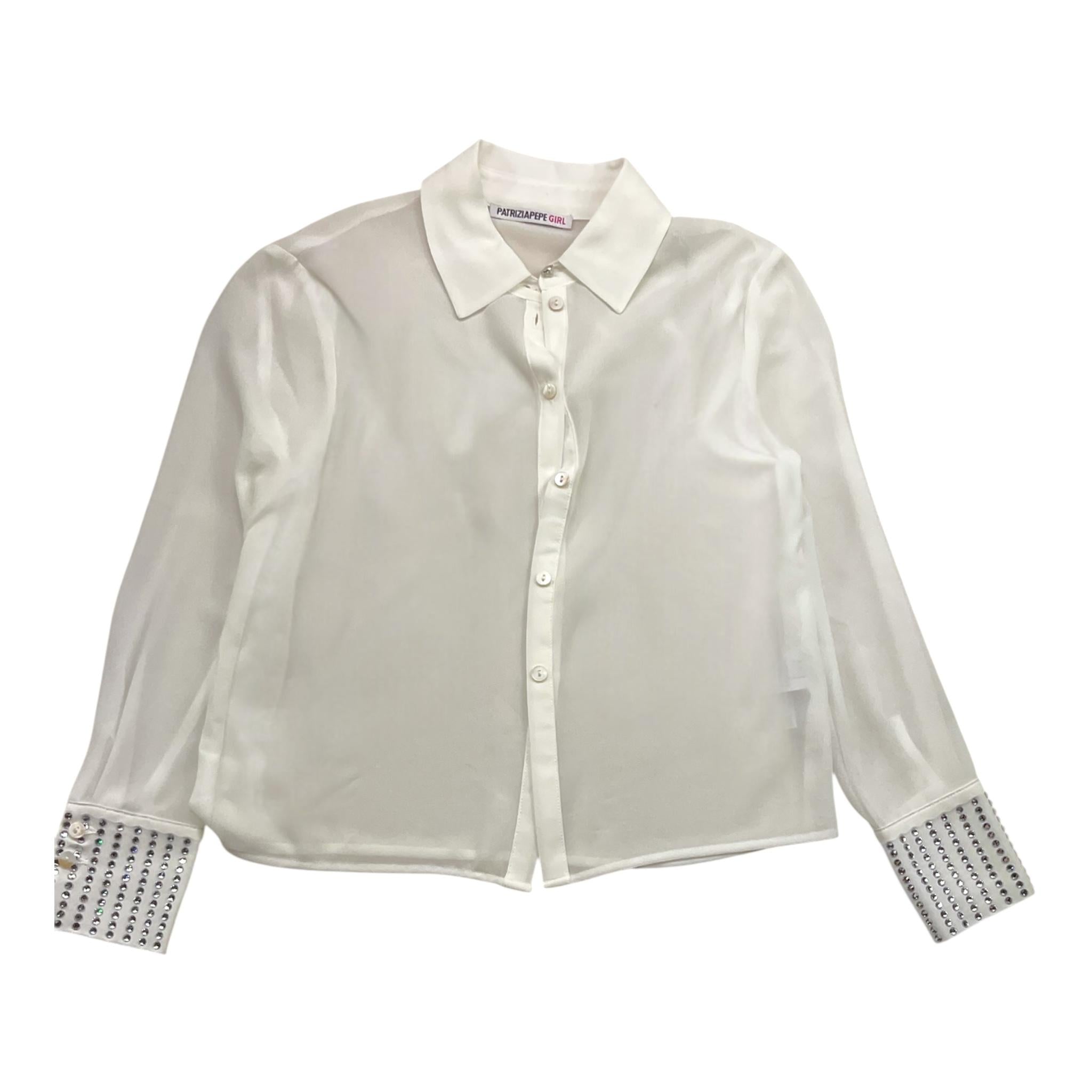 PATRIZIA PEPE camicia tinta unita con sottana Bianco per Bambina 7C0259 BIANCO PATRIZIA PEPE