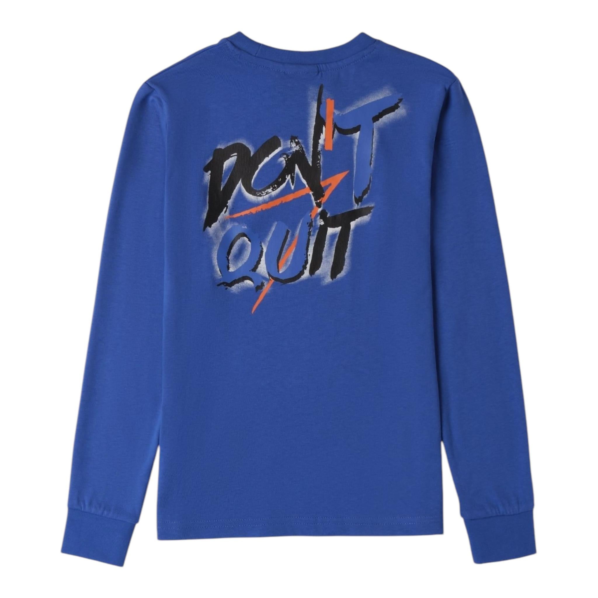 SARABANDA shirt girocollo tinta unita con stampa in contrasto Blu per Bambino 0A516 BLU SARABANDA
