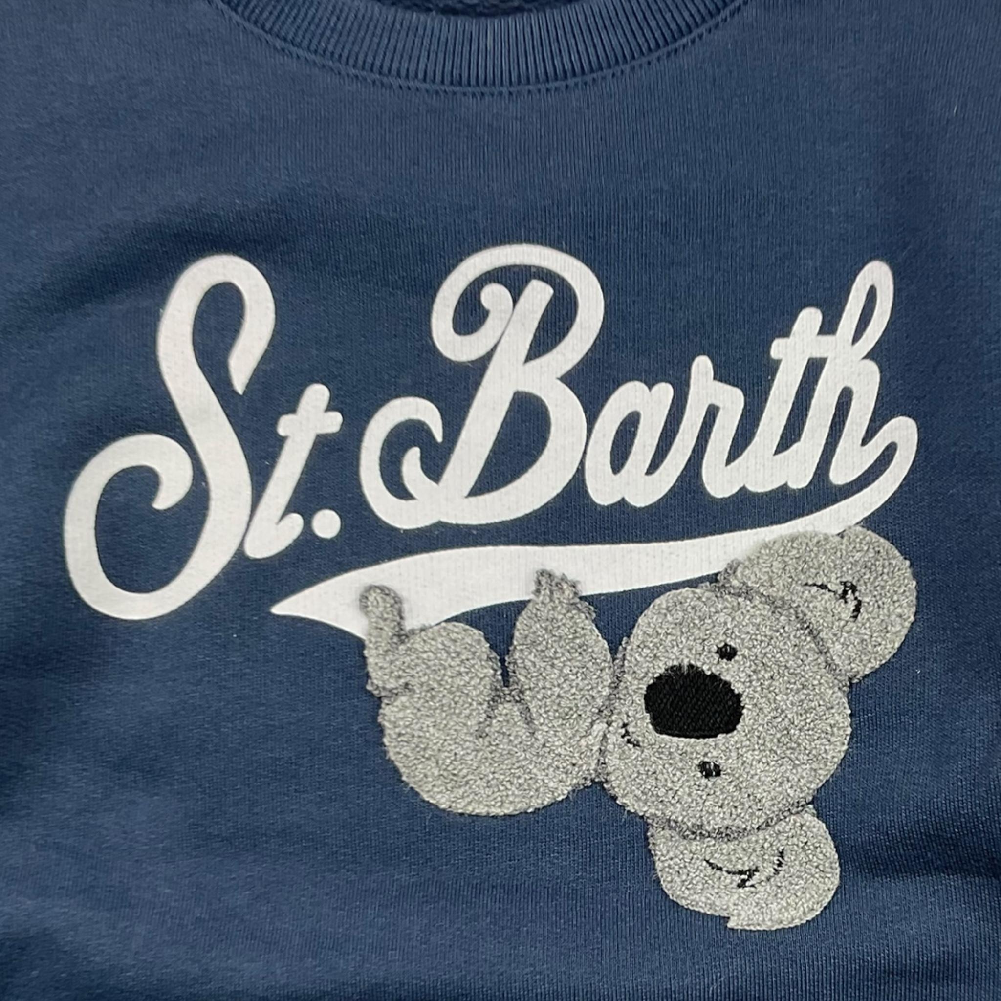 SAINT BARTH felpa girocollo tinta unita con stampa Blu per Bambino KOALA BLU SAINT BARTH