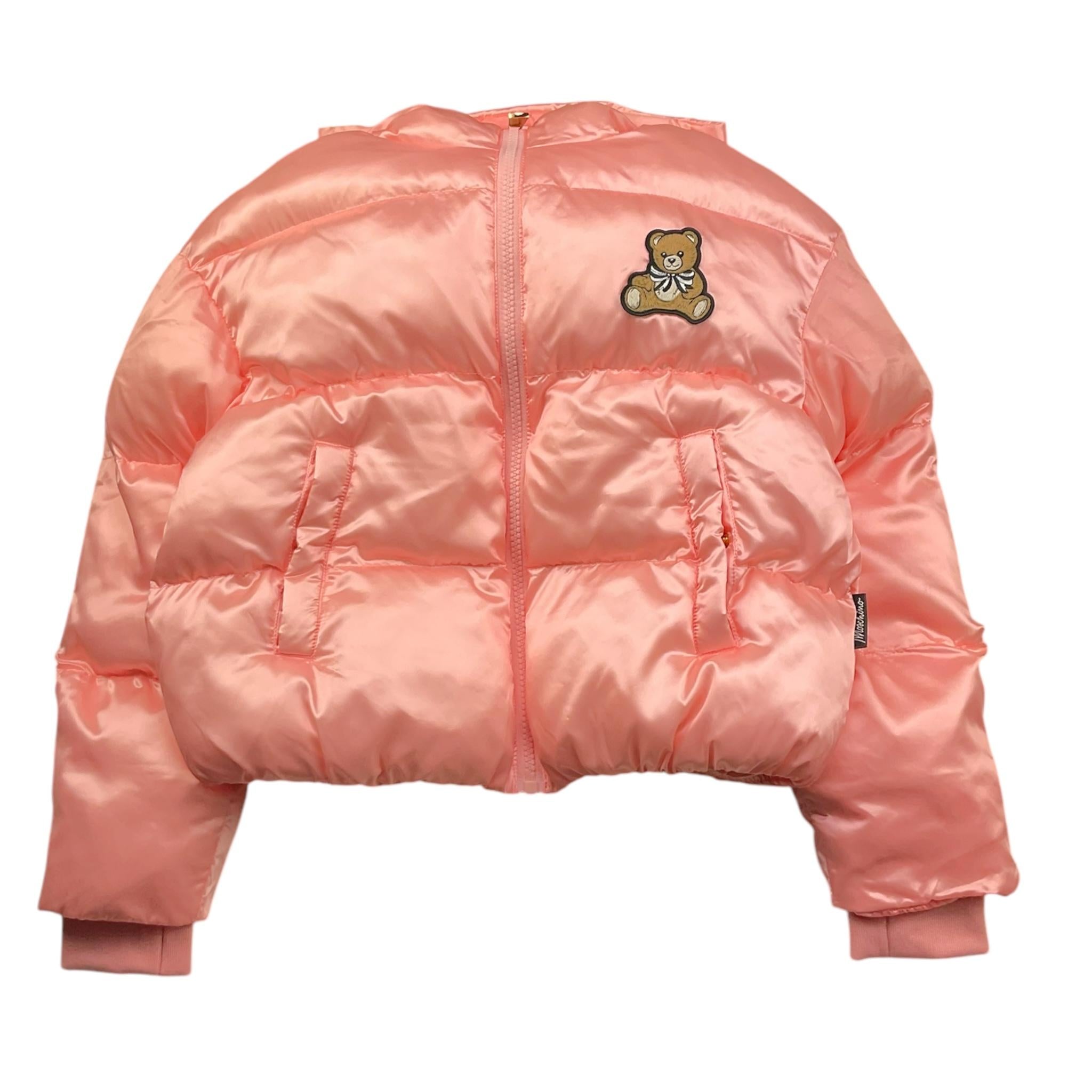 MOSCHINO giubbino tinta unita con zip e cappuccio Rosa per Bambina HDS053 ROSA MOSCHINO