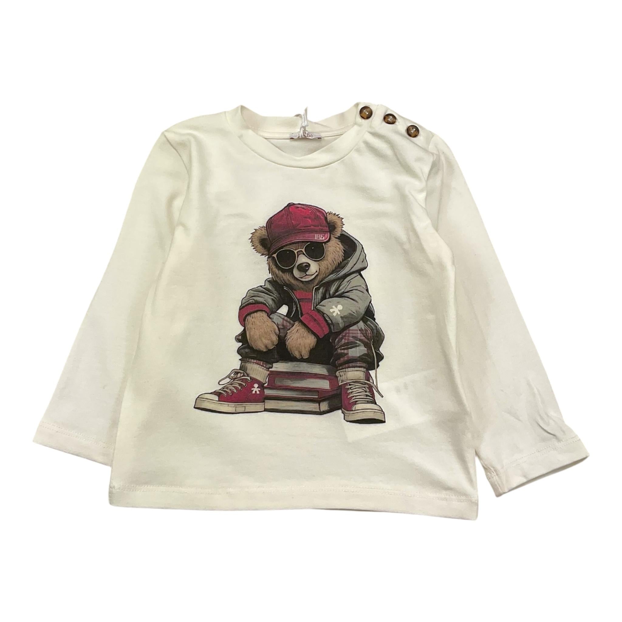 LE BEBE' shirt girocollo tinta unita con stampa Bianco per Neonato LBB5156 BIANCO LE BEBE'