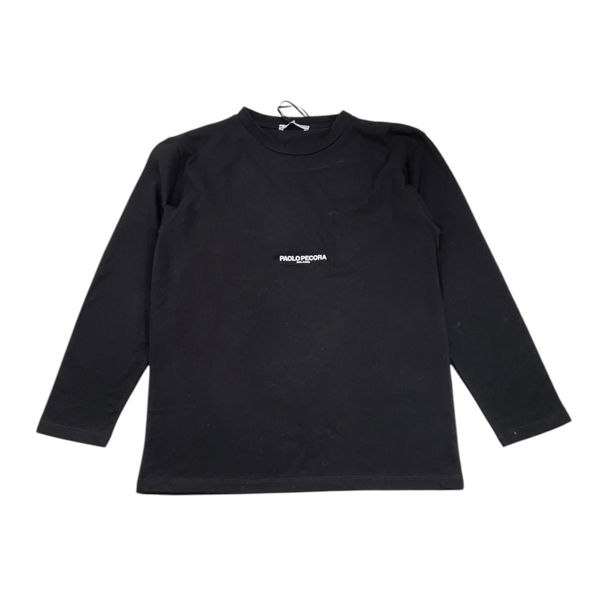 PAOLO PECORA shirt girocollo tinta unita con stampa Nero per Bambino PP3820 NERO PAOLO PECORA