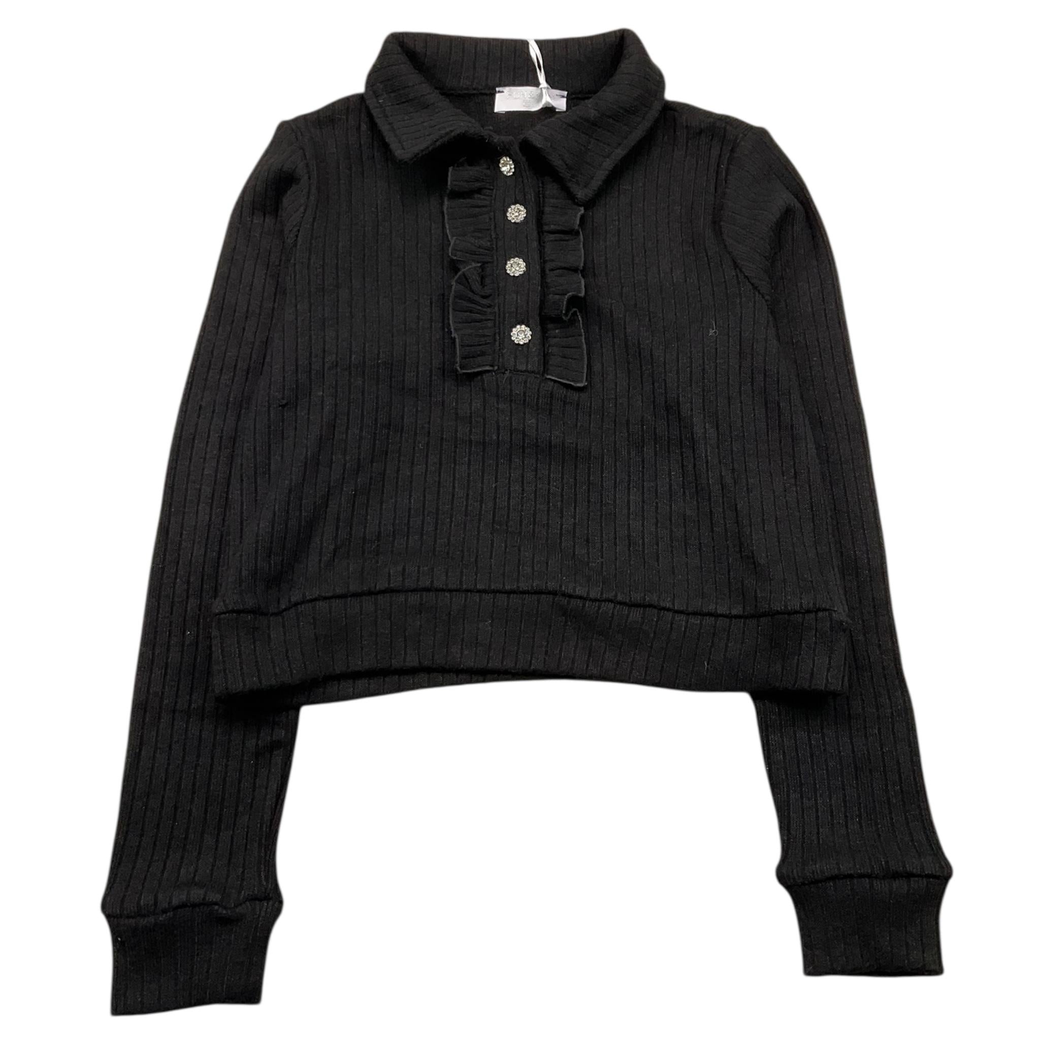 FUN & FUN maglia tinta unita con colletto Nero per Bambina FCJSW15805 NERO FUN & FUN