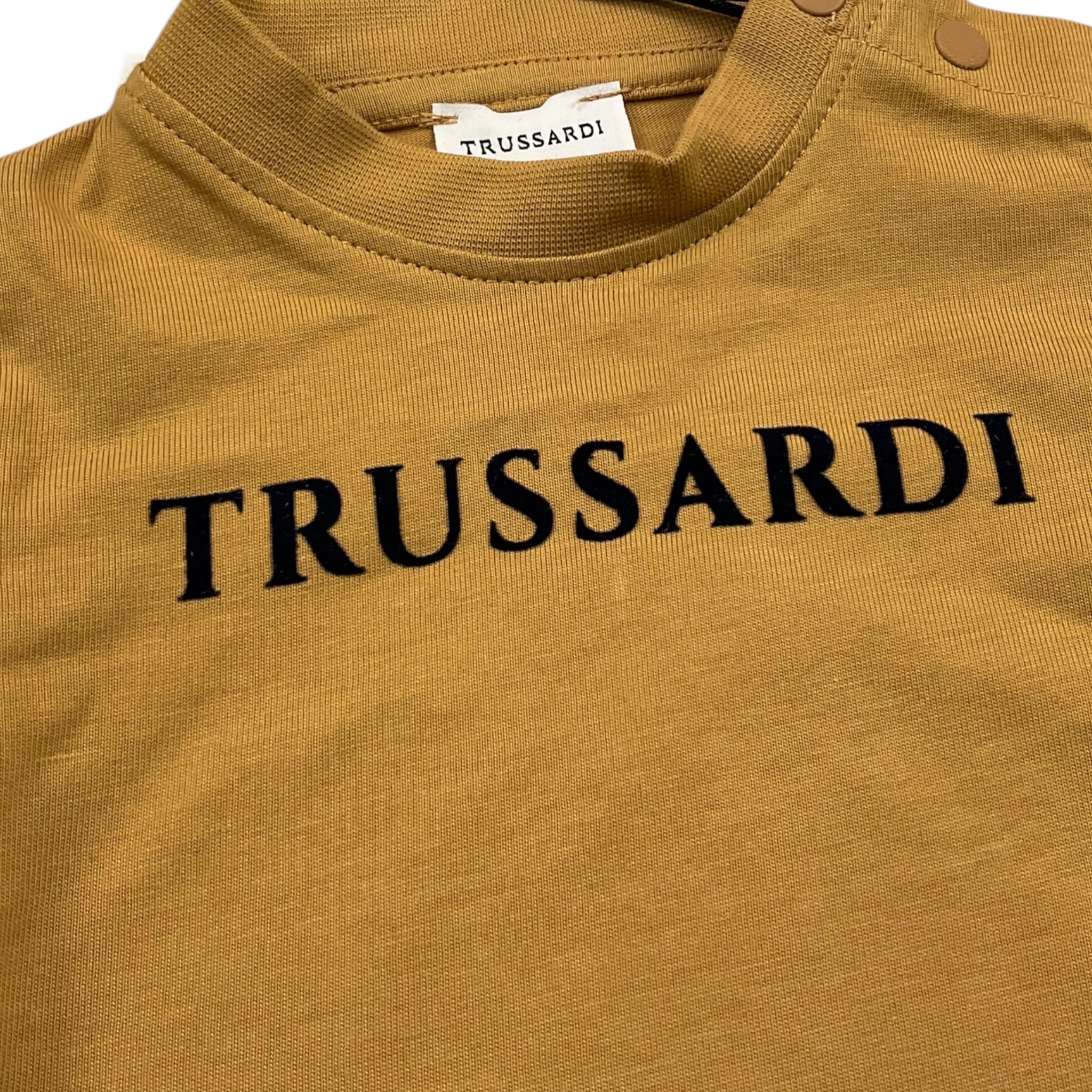 TRUSSARDI t-shirt girocollo tinta unita con stampa Cammello per Neonato TIA25014TS CAMMELLO TRUSSARDI