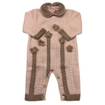 COLORI CHIARI tutina manica lunga tinta unita cn ricami in contrasto Rosa per Neonata FF167786 ROSA COLORI CHIARI