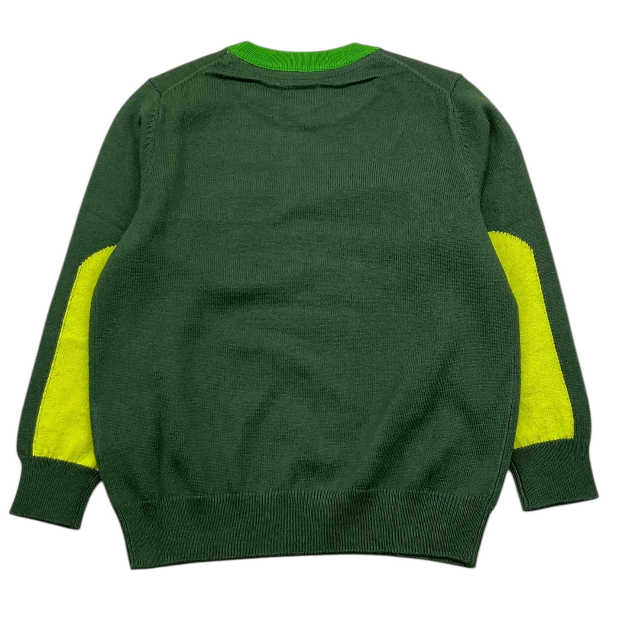 SUN68 maglia girocollo tinta unita con ricamo logo Verde per Neonato K44330 VERDE SUN68