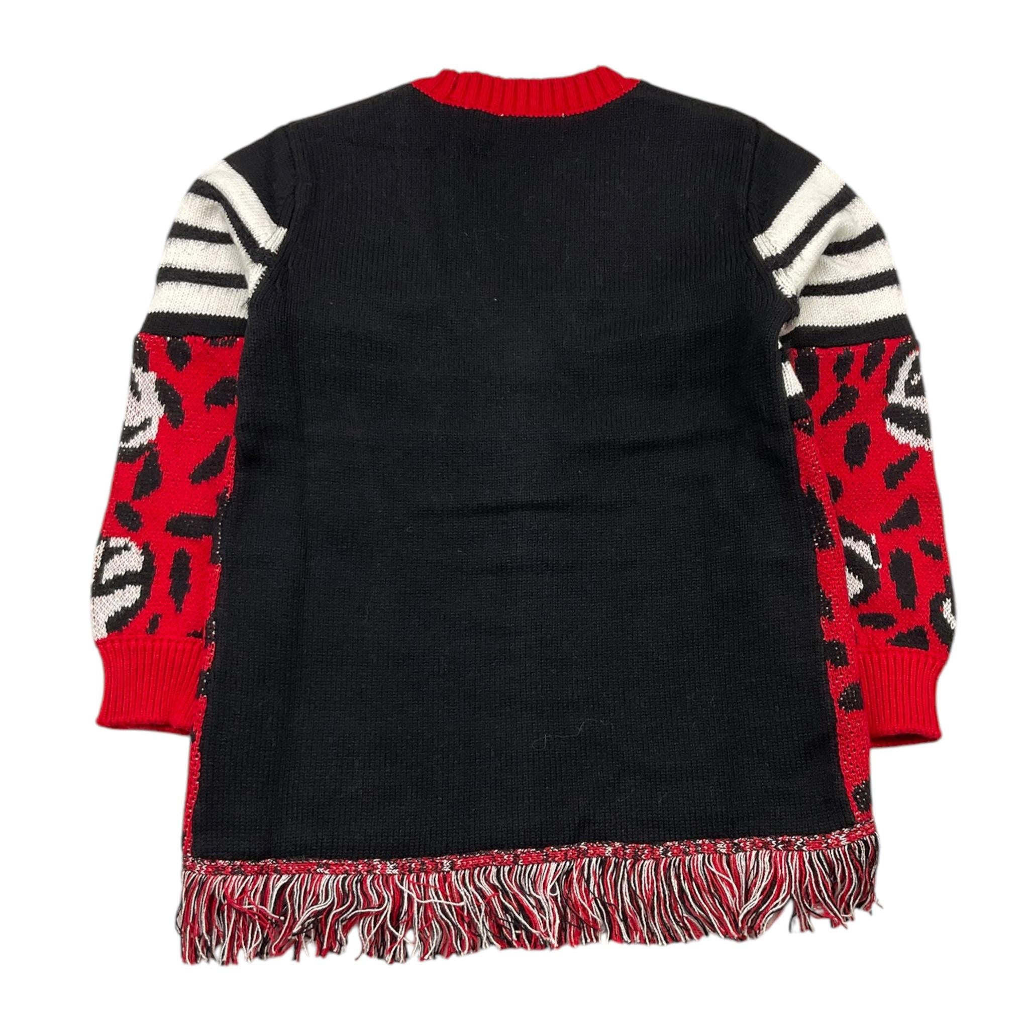 EMC cardigan stampa fantasia con frange Rosso/nero per Bambina CE2078 ROSSO/NERO EMC