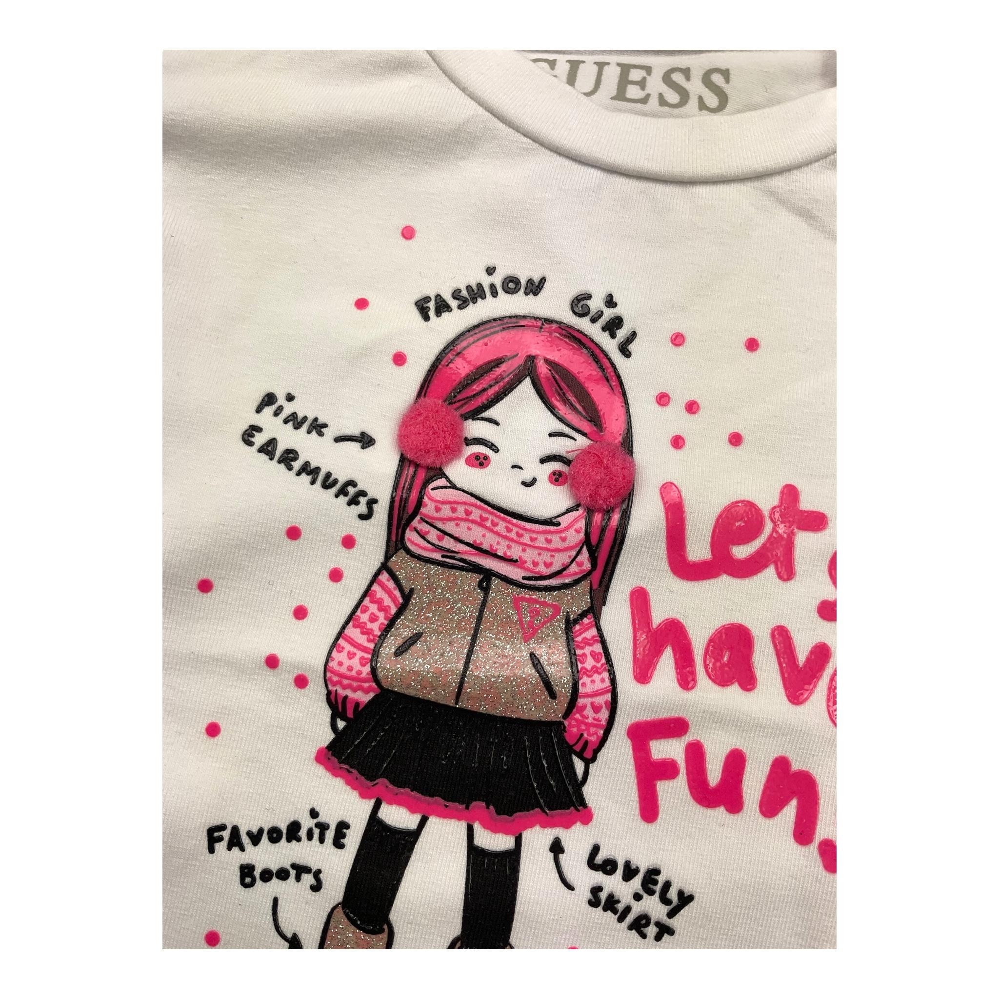 GUESS shirt girocollo tinta unita con stampa in contrasto Bianco per Neonata K4BI15J1313 BIANCO GUESS