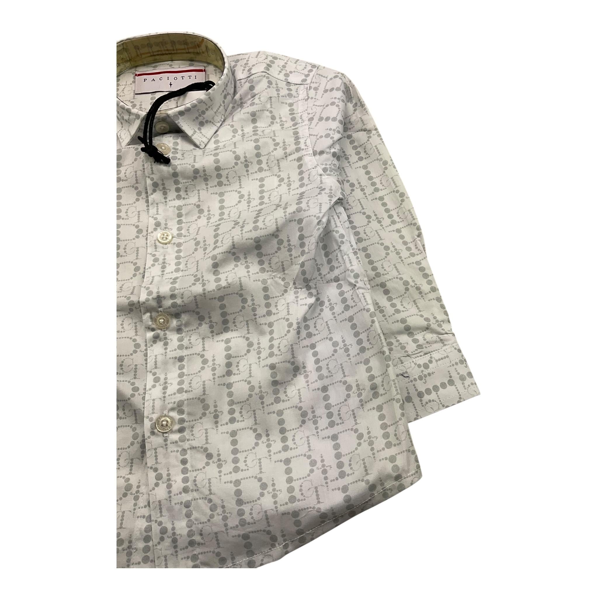 CESARE PACIOTTI camicia tinta unita con stampa Bianco per Bambino CMP5358BXX BIANCO CESARE PACIOTTI