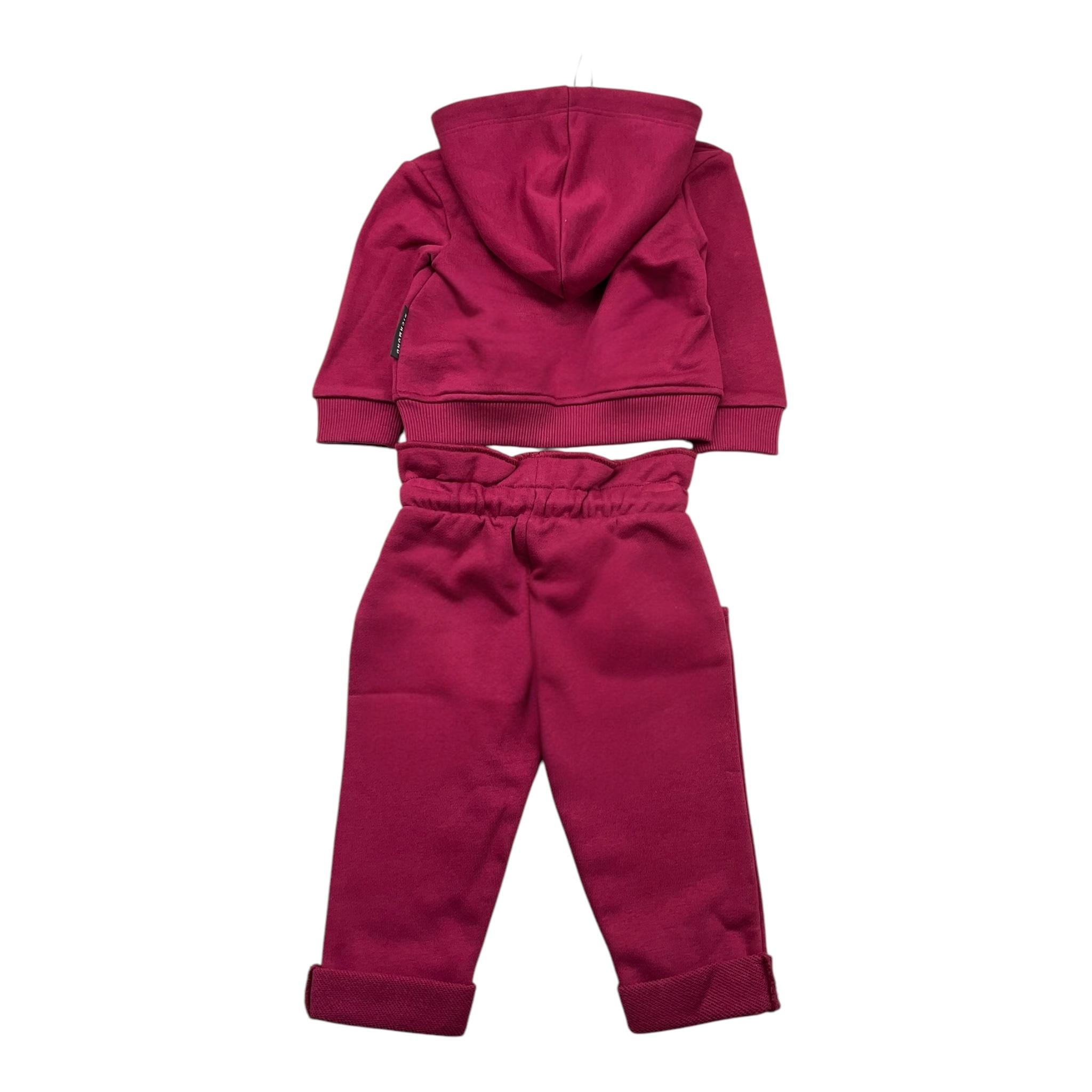 JOHN RICHMOND completo 2pz tinta unita felpa-pantalone Bordeaux per Neonata RIA25037CF BORDEAUX JOHN RICHMOND