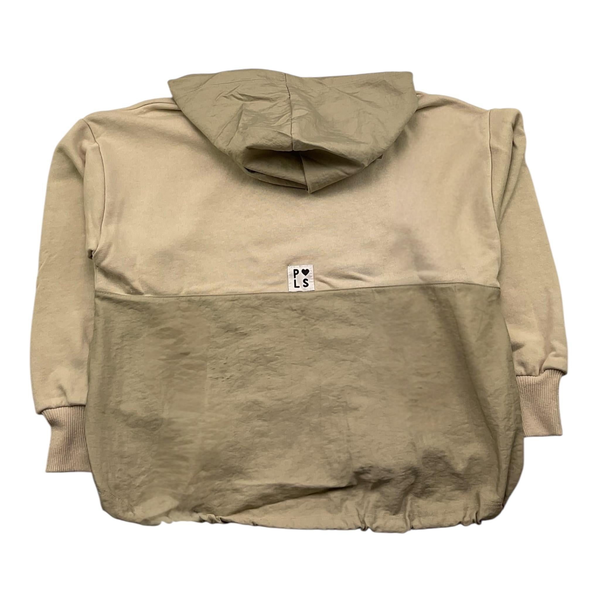 PLEASE felpa chiusa con cappuccio tinta unita Beige per Bambina LM33040G66 BEIGE PLEASE