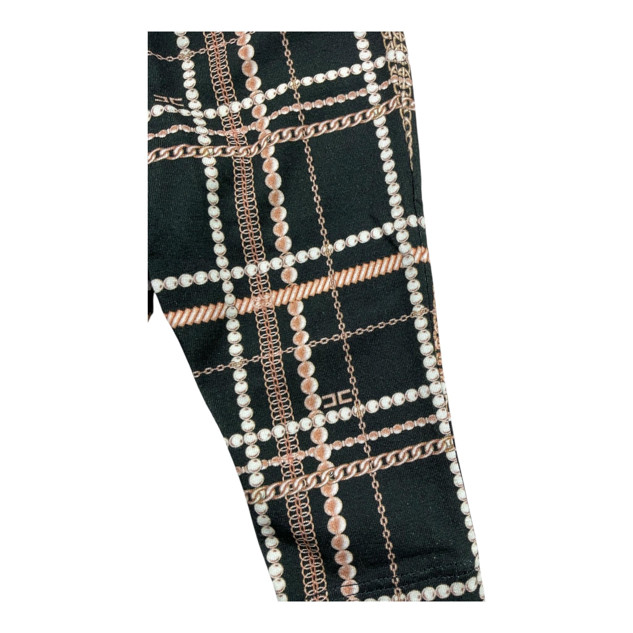 ELISABETTA FRANCHI leggins tinta unita con stampa Nero per Neonata EGPA35 NERO ELISABETTA FRANCHI