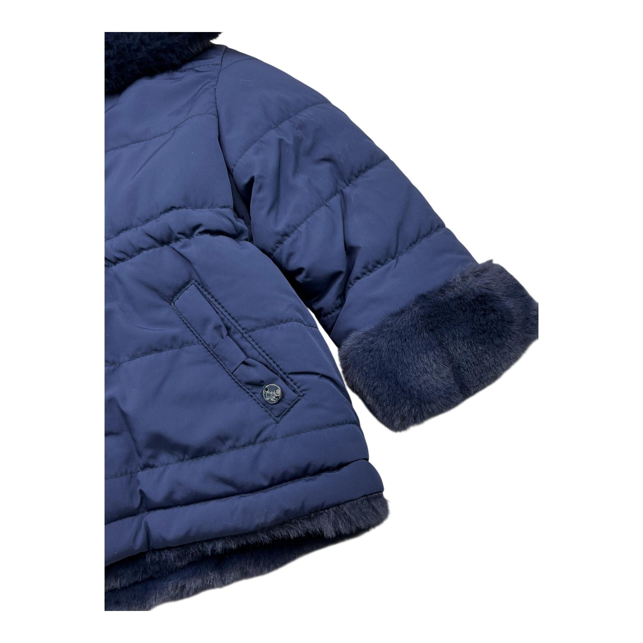 MINI BANDA giubbino tinta unita con cappuccio Blu per Neonata 31774 BLU MINI BANDA