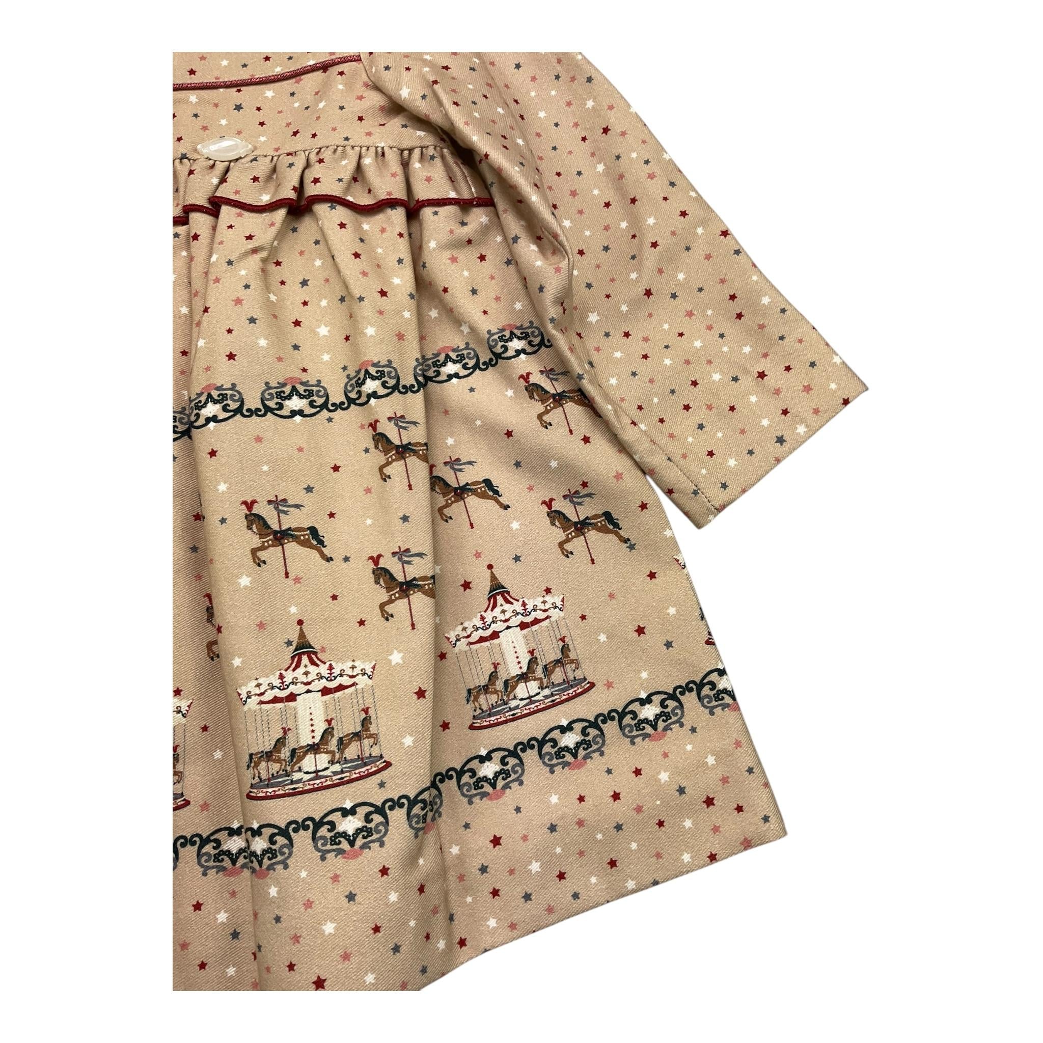 MIRANDA abito manica lunga tinta unita fantasia stellare Beige per Bambina 360259 BEIGE MIRANDA