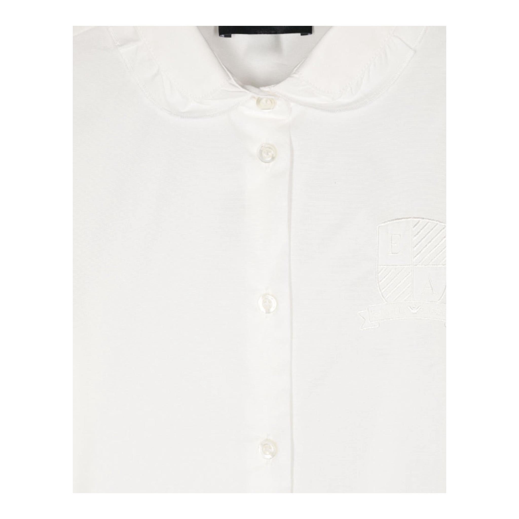 EMPORIO ARMANI camicia tinta unita manica lunga con logo Bianco per Bambina 6D3C02 BIANCO EMPORIO ARMANI