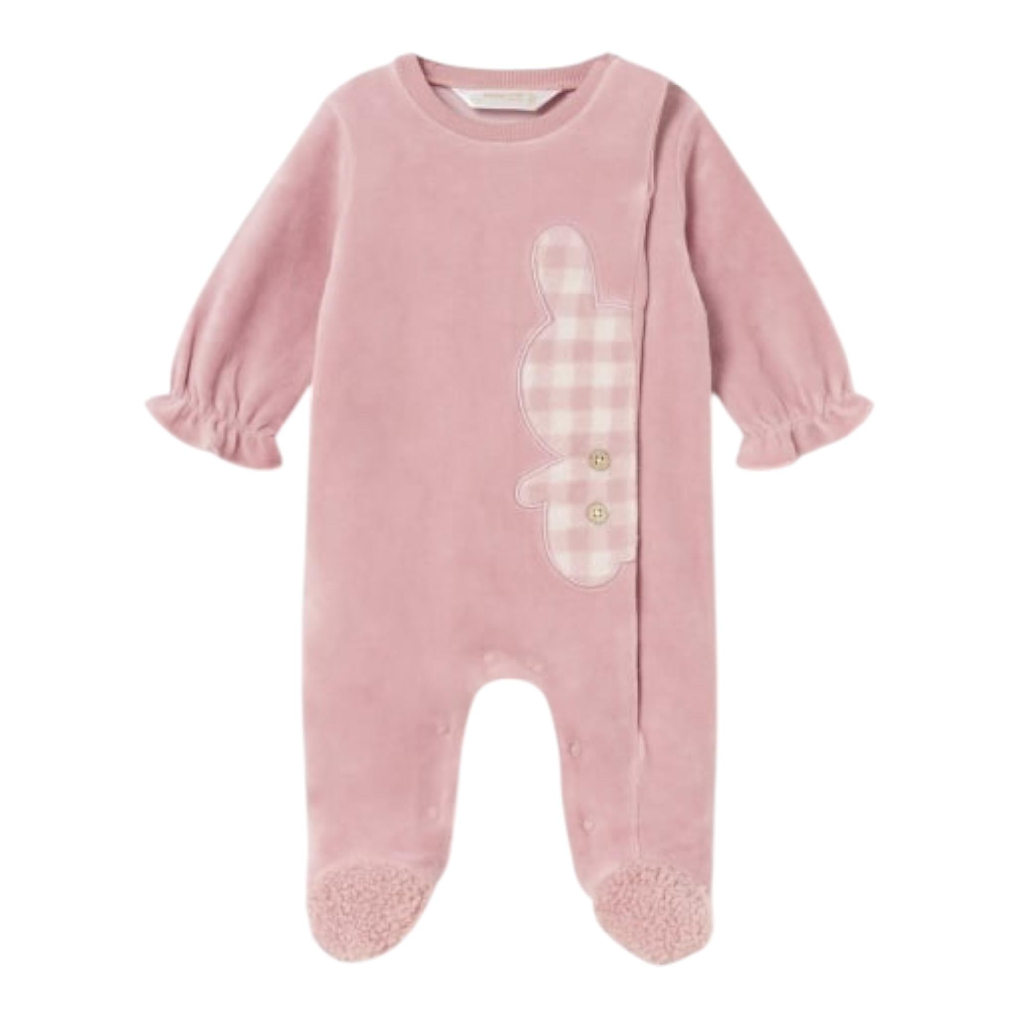 MAYORAL tutina manica lunga tinta unita in ciniglia Rosa per Neonata 2781XX ROSA MAYORAL