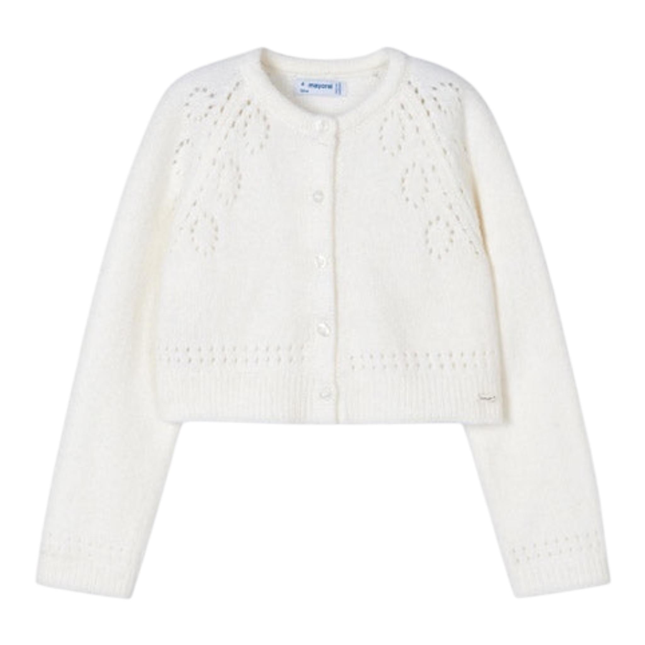 MAYORAL cardigan tinta unita traforato Panna per Bambina 4310 PANNA MAYORAL