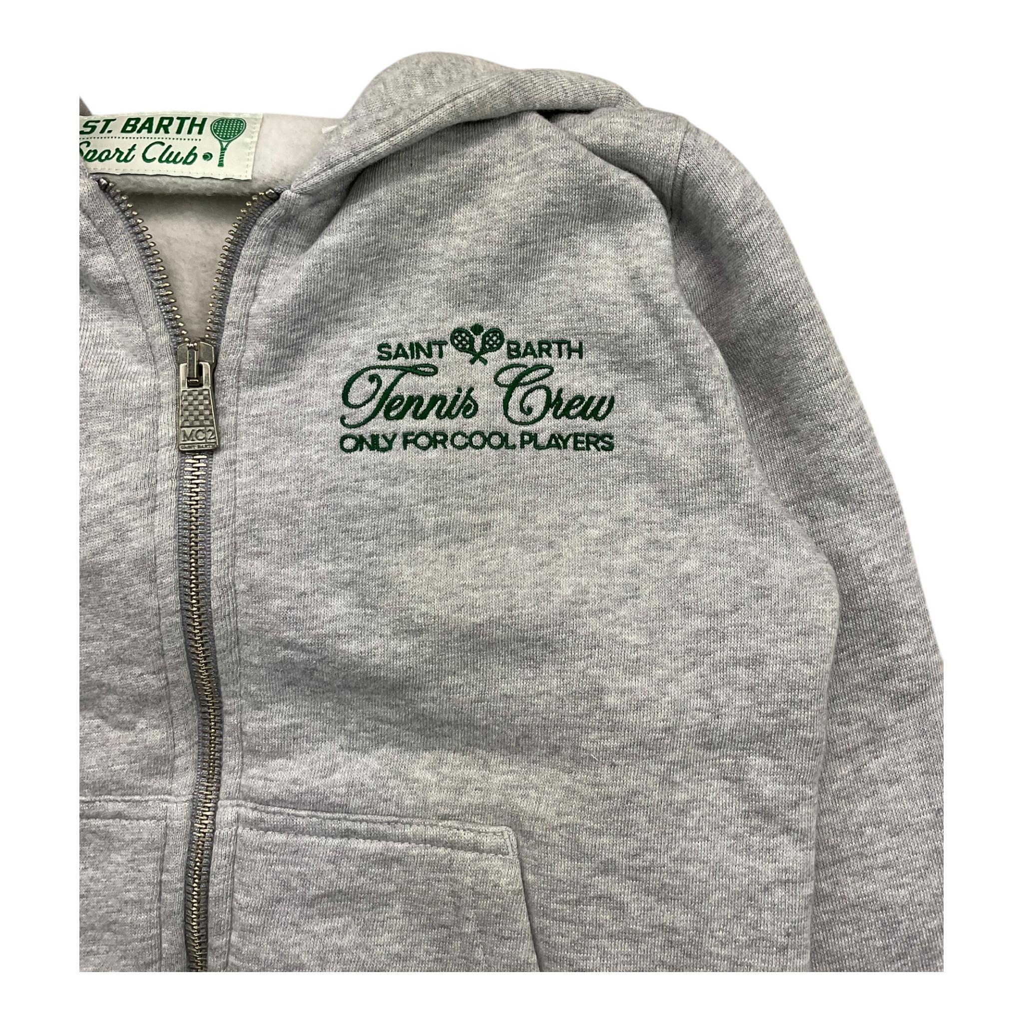 SAINT BARTH felpa tinta unita con zip e cappuccio Grigio per Bambina TENNIS GRIGIO SAINT BARTH