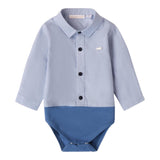 MINI BANDA camicia body manica lunga tinta unita Azzurro per Neonato A602 AZZURRO MINI BANDA