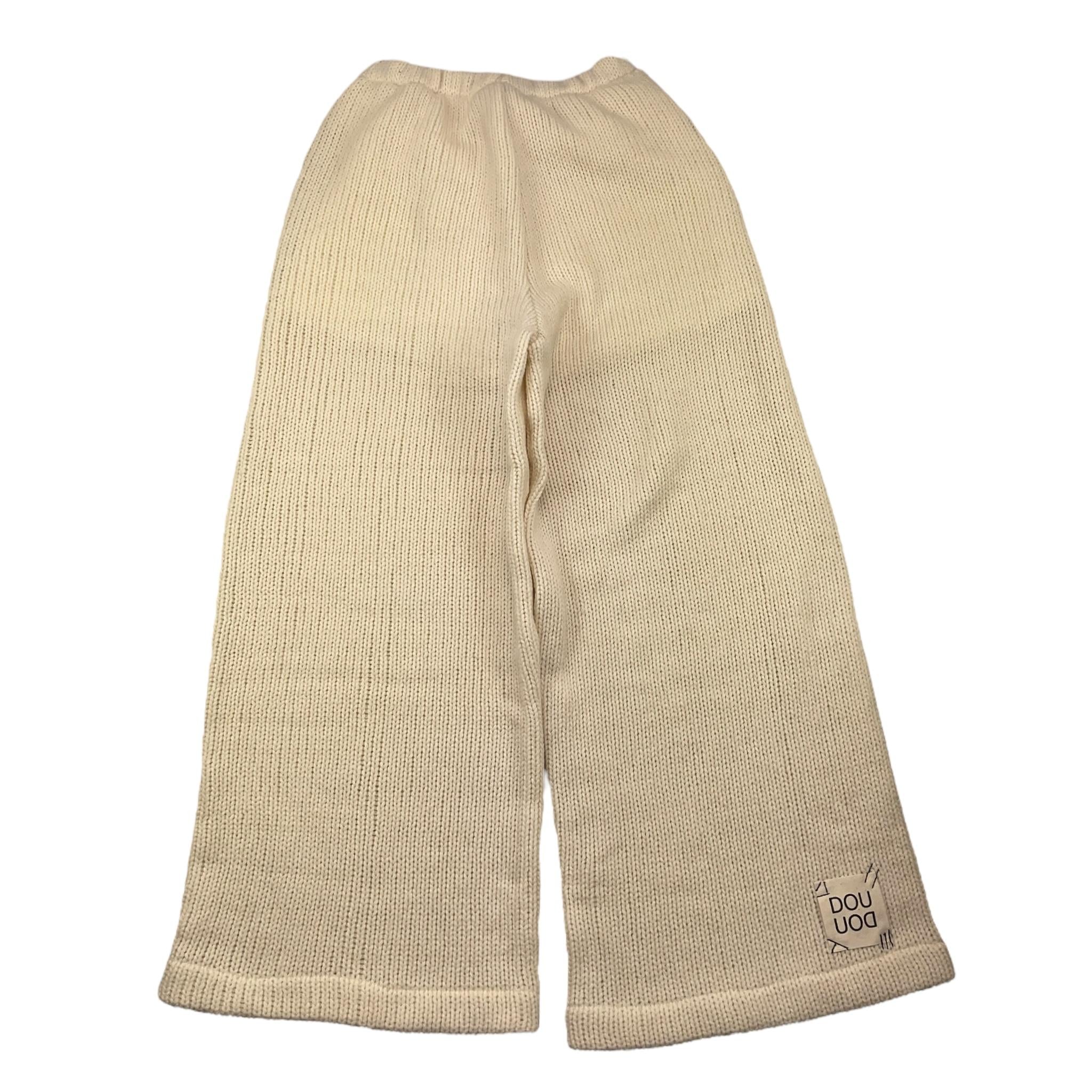 DOU DOU pantalone tinta unita modello a zampa Panna per Bambina DV6B30 PANNA DOU DOU