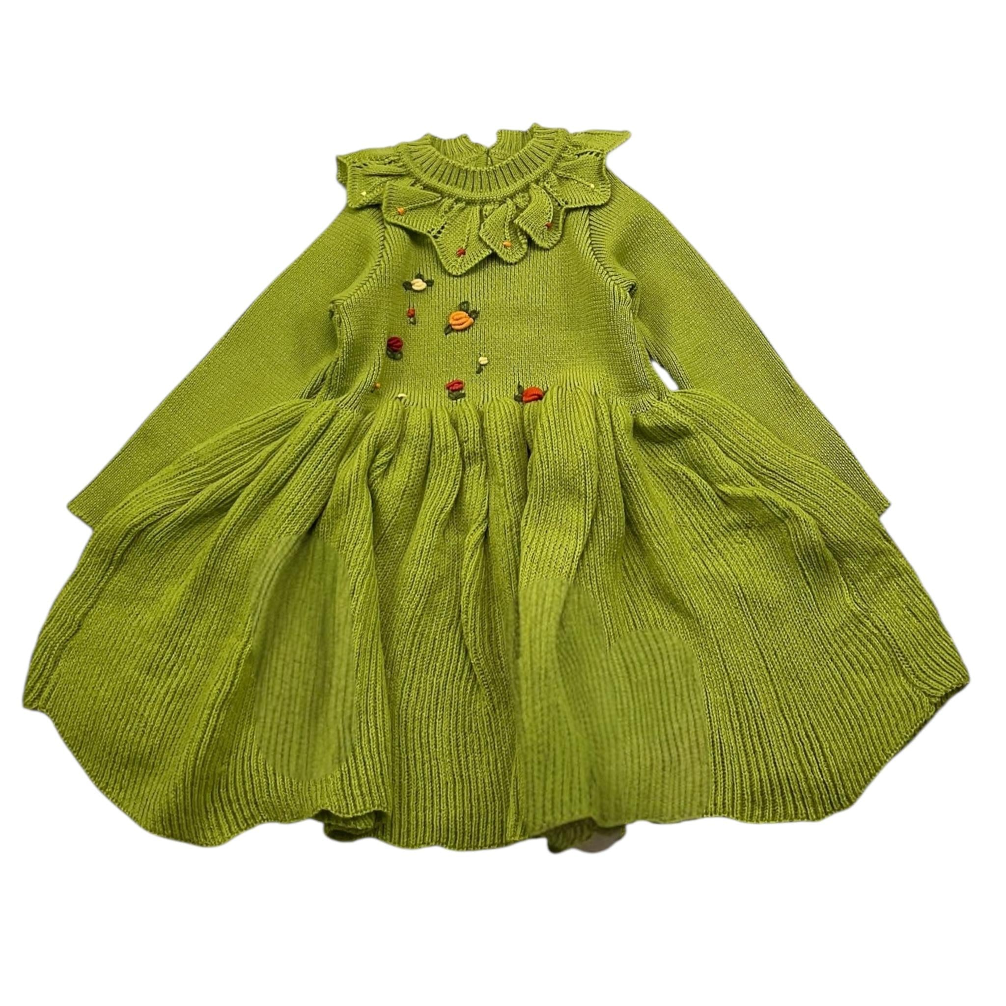 LE COCONNE abito manica lunga tinta unita Verde per Neonata LCN18997 VERDE LE COCONNE