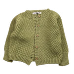 BABIDU cardigan tinta unita con bottoni in contrasto Verde per Bambina 60683J VERDE BABIDU