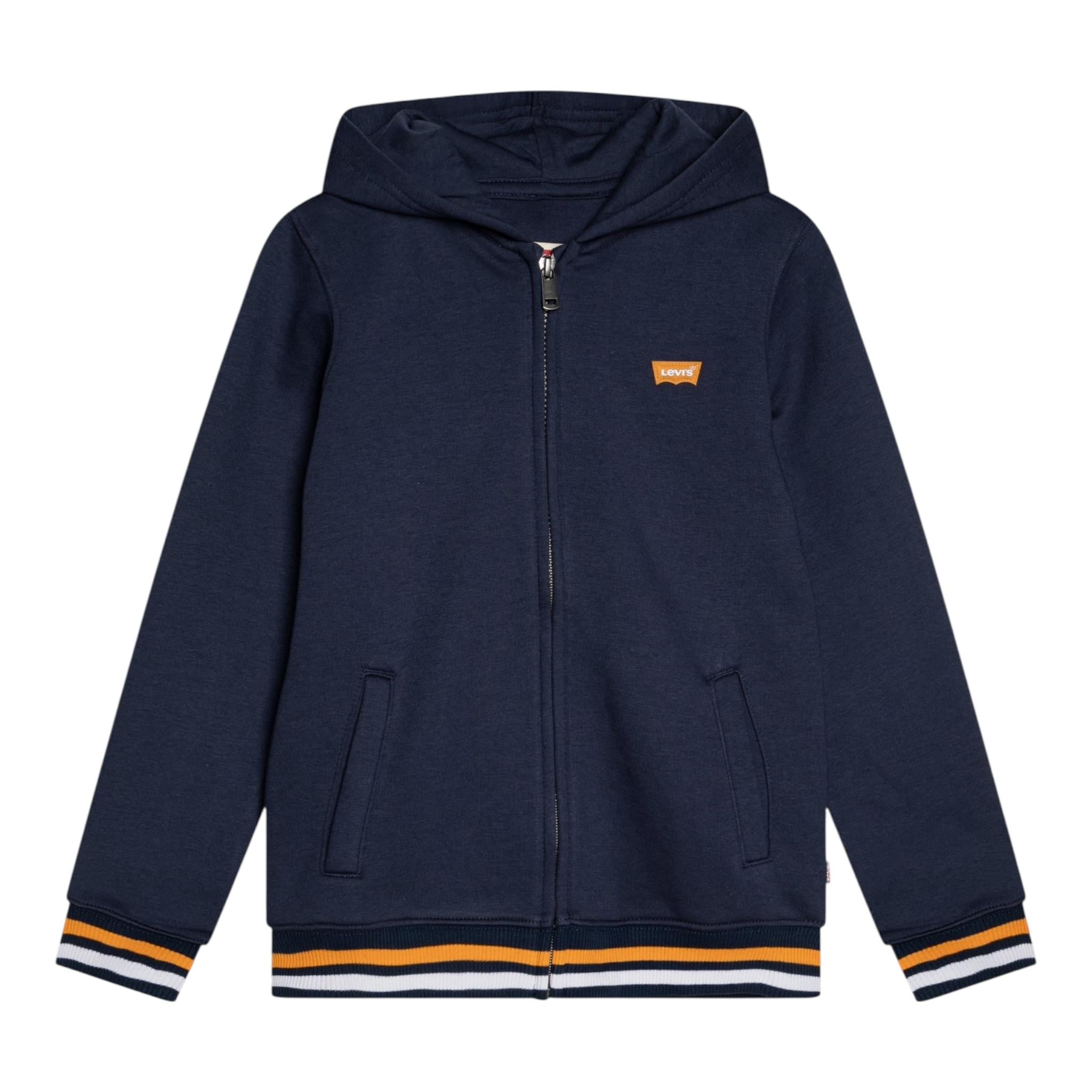LEVI'S felpa con zip e cappuccio tinta unita con logo Blu per Bambino 8EL158 BLU LEVI'S