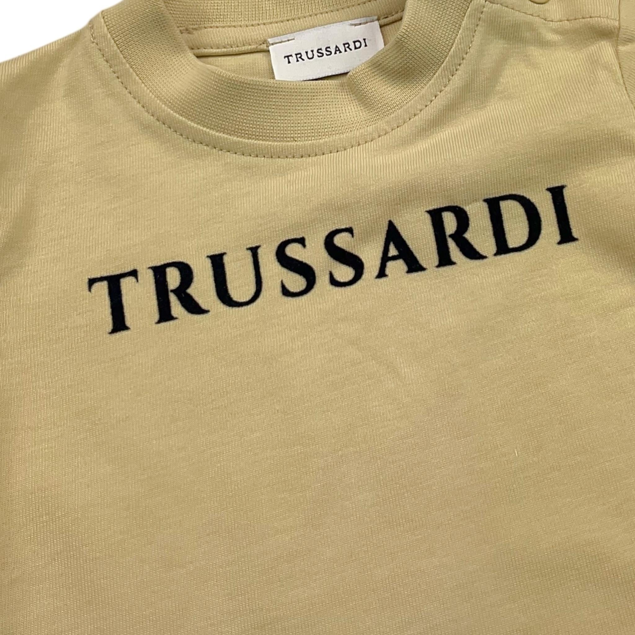 TRUSSARDI t-shirt girocollo tinta unita con stampa Beige per Neonato TIA25014TS BEIGE TRUSSARDI