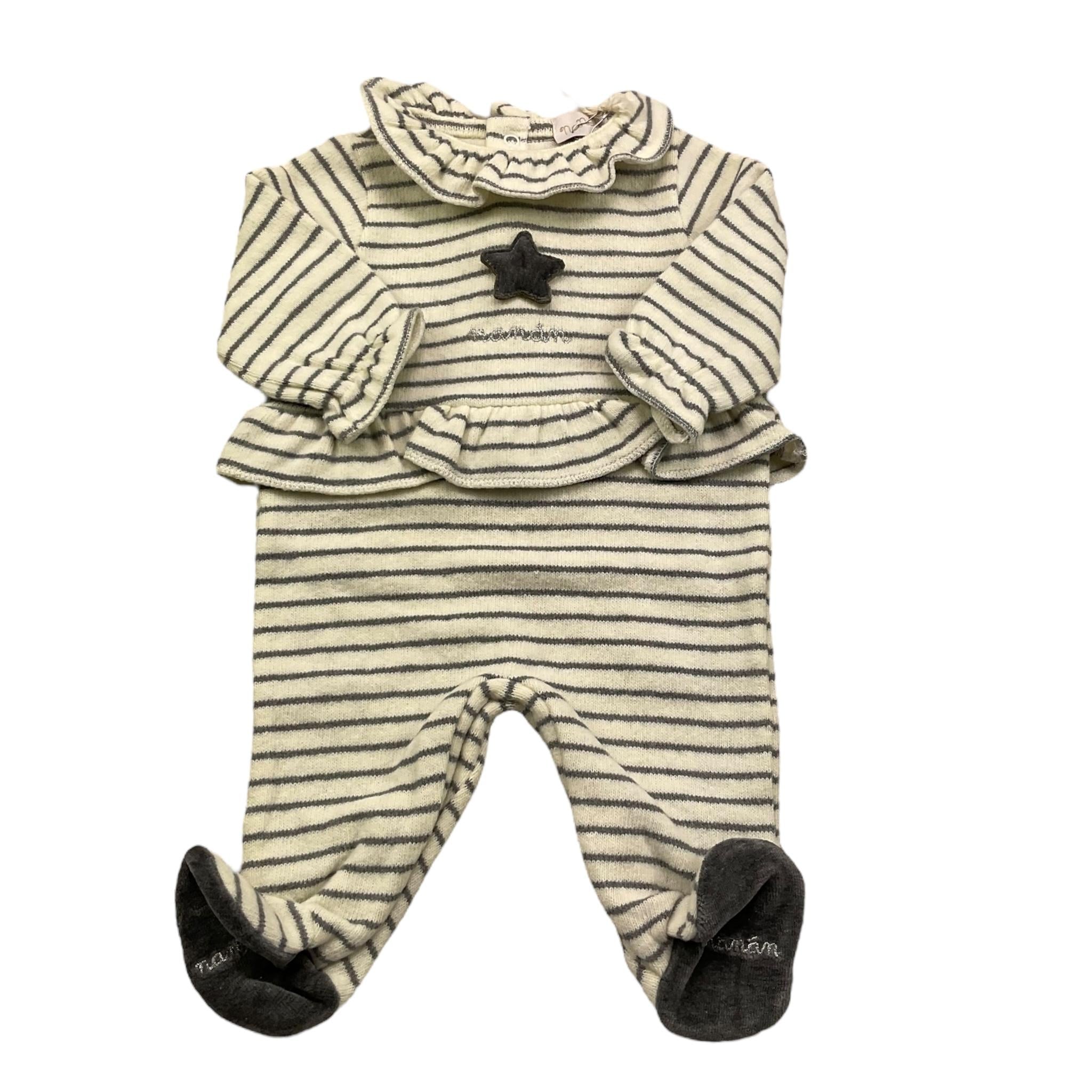 NANAN tutina manica lunga fantasia a righe Panna per Neonata I2349801V PANNA NANAN