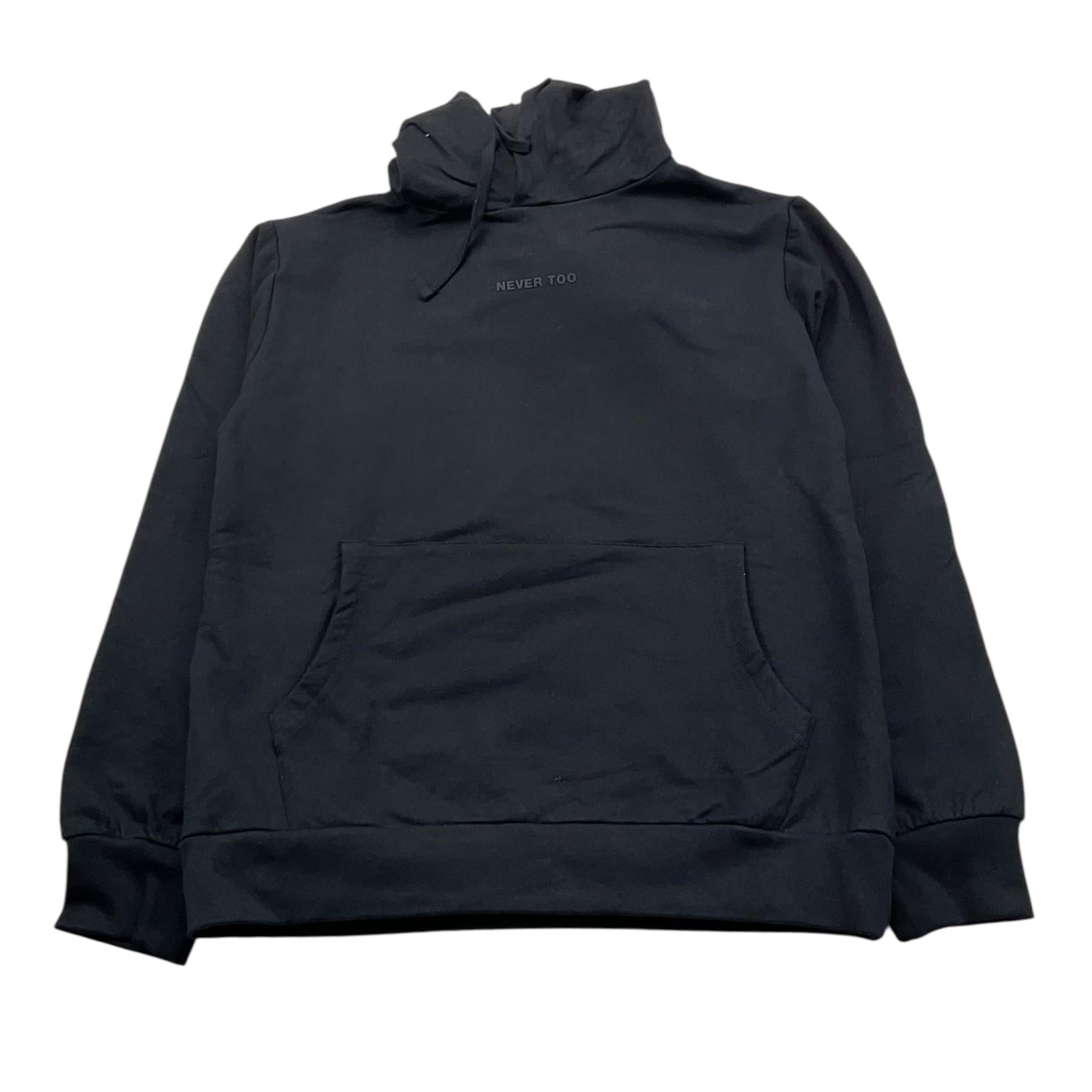 NEVER TOO felpa chiusa con cappuccio tinta unita con logo Nero per Bambino NT2081RX NERO NEVER TOO