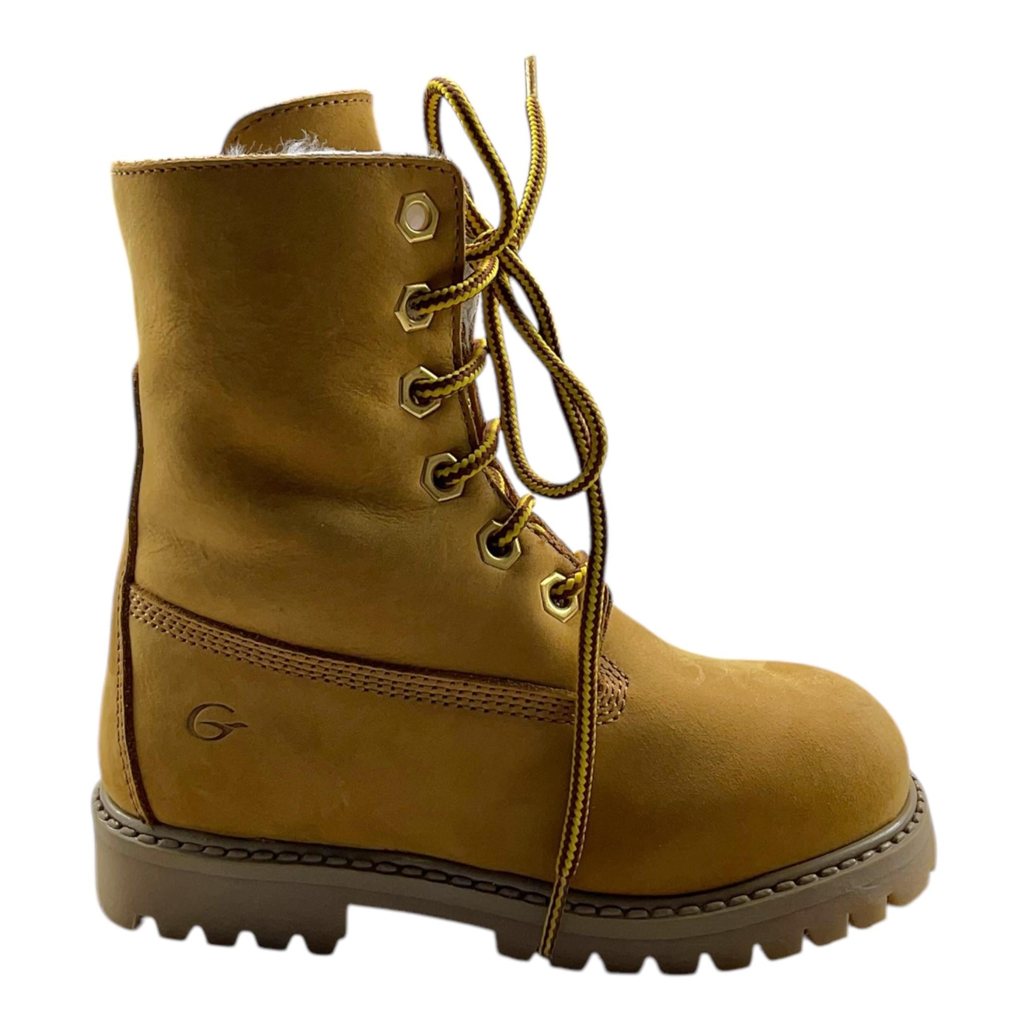 GALLUCCI stivaletto tinta unita con lacci Cammello per Bambino J01077AM CAMMELLO GALLUCCI