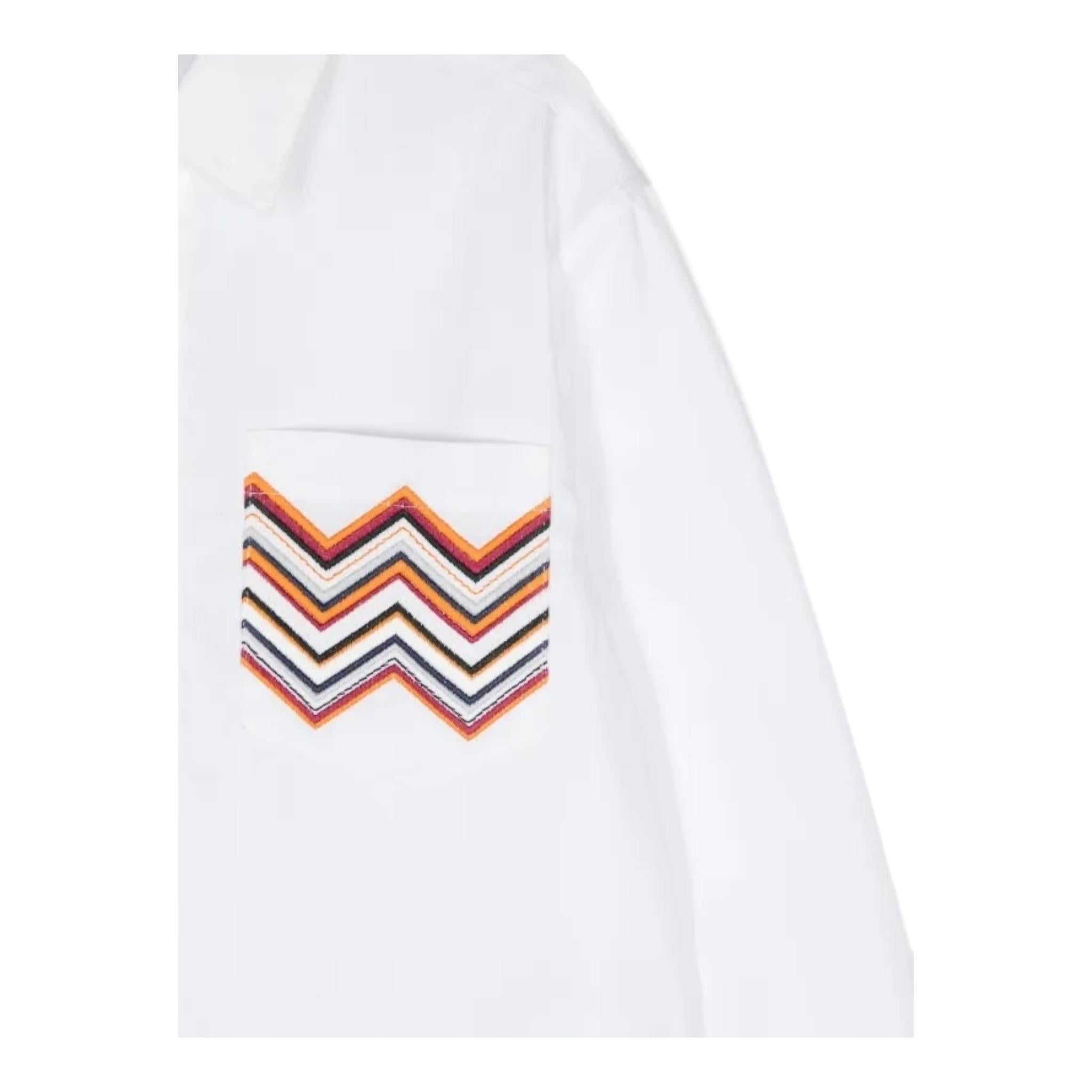 MISSONI camicia manica lunga tinta unita con taschino Panna per Bambino MV5P20 PANNA MISSONI