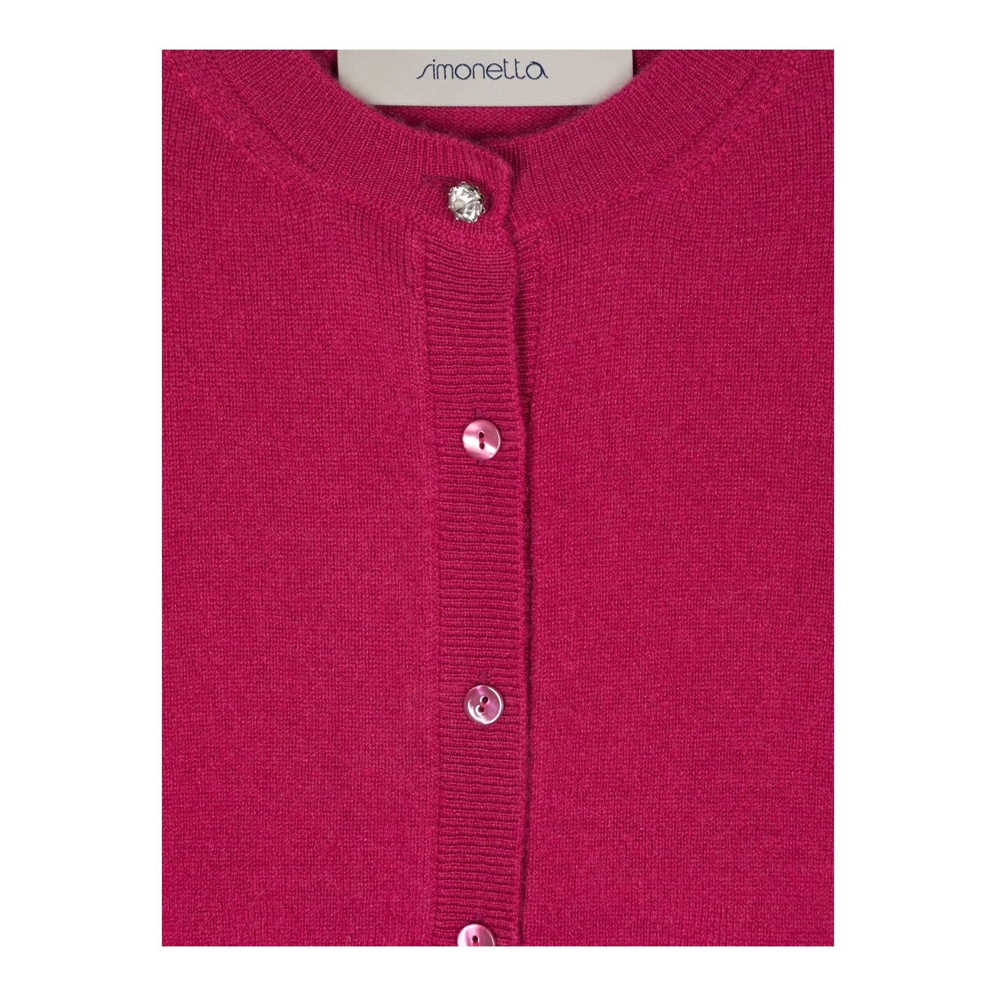 SIMONETTA cardigan tinta unita Fuxia per Bambina SV9A40 FUXIA SIMONETTA