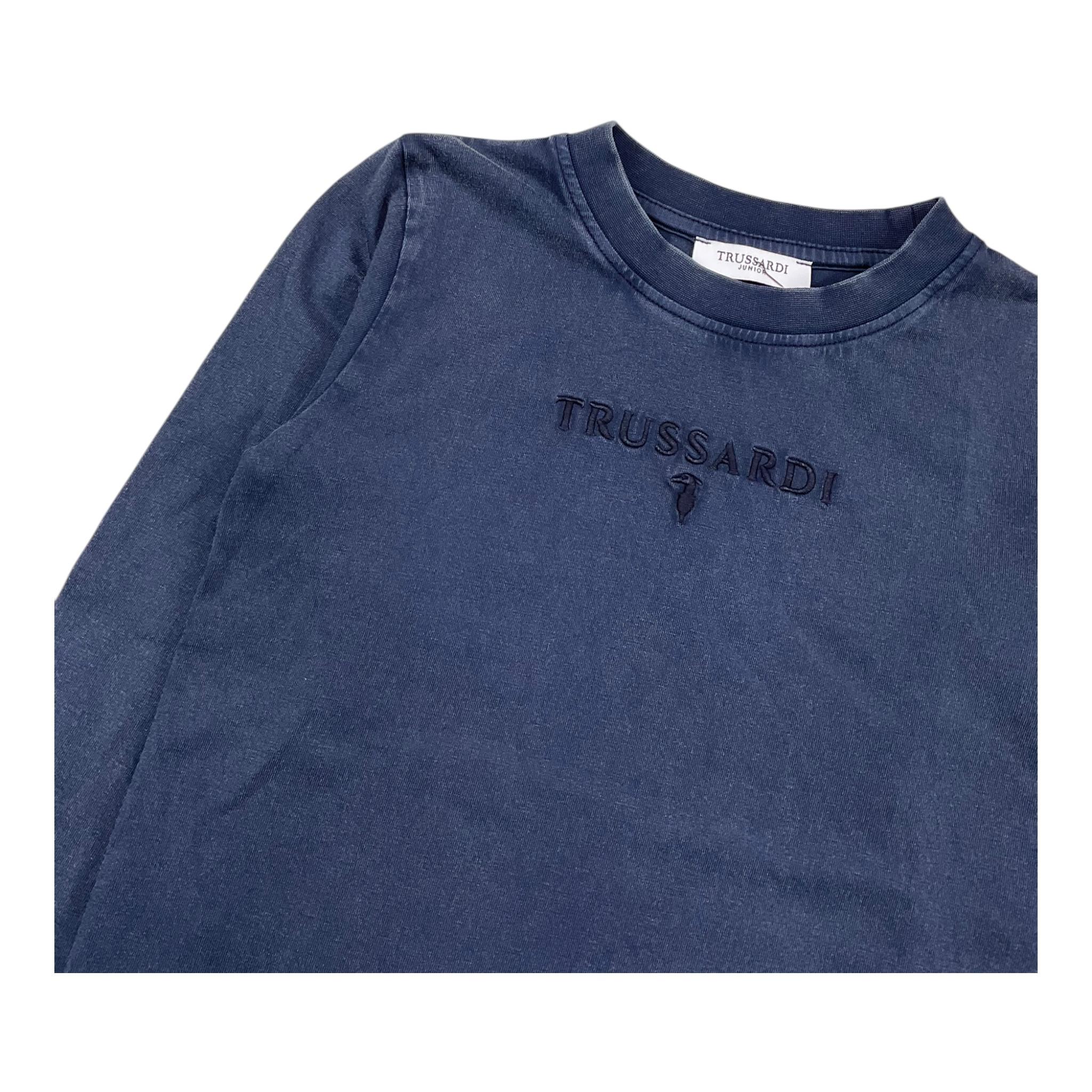 TRUSSARDI shirt girocollo tinta unita con stampa Blu per Bambino TBA25133TS BLU TRUSSARDI