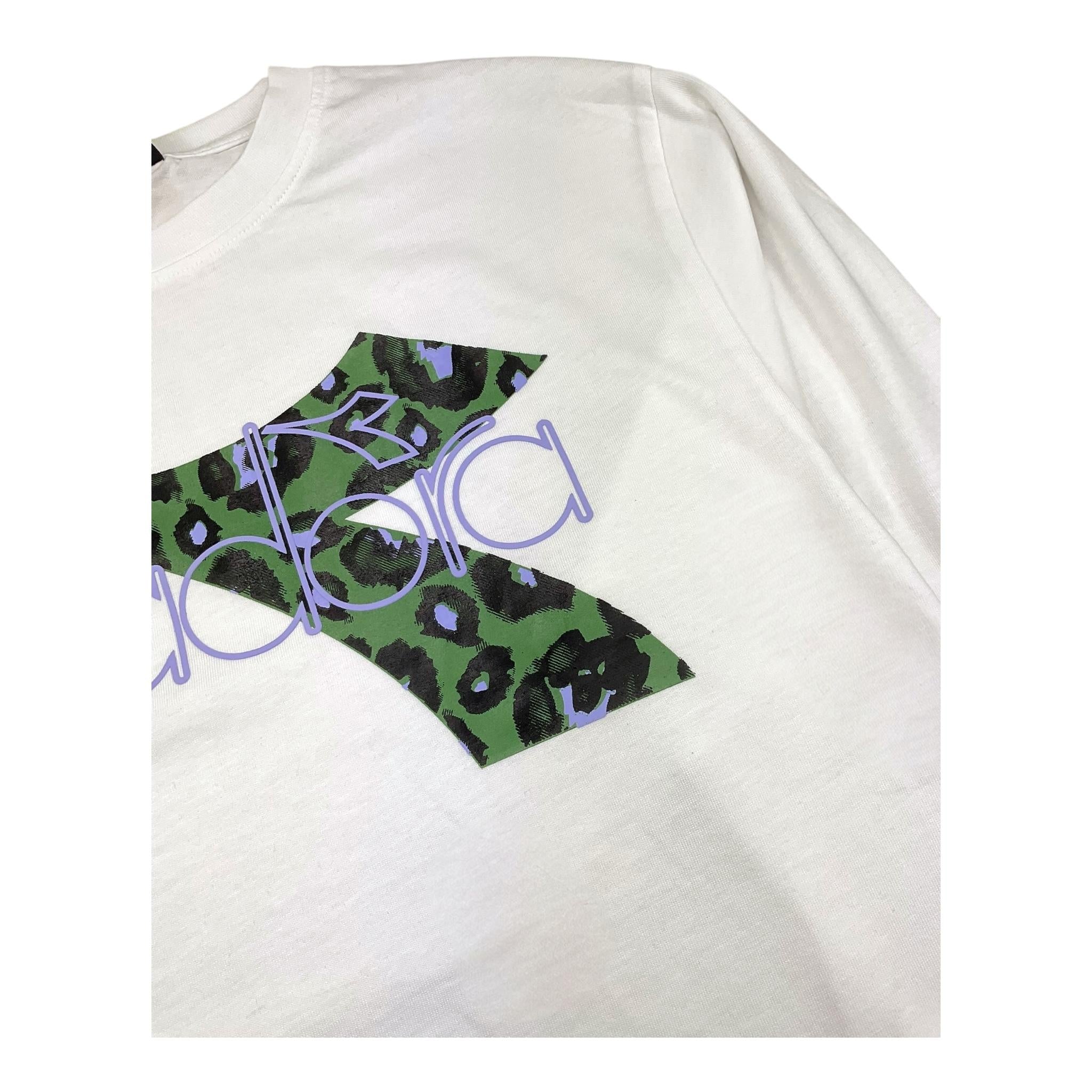DIADORA shirt girocollo tinta unita con stampa in contrasto Bianco per Bambino F4DIJGTH059 BIANCO DIADORA