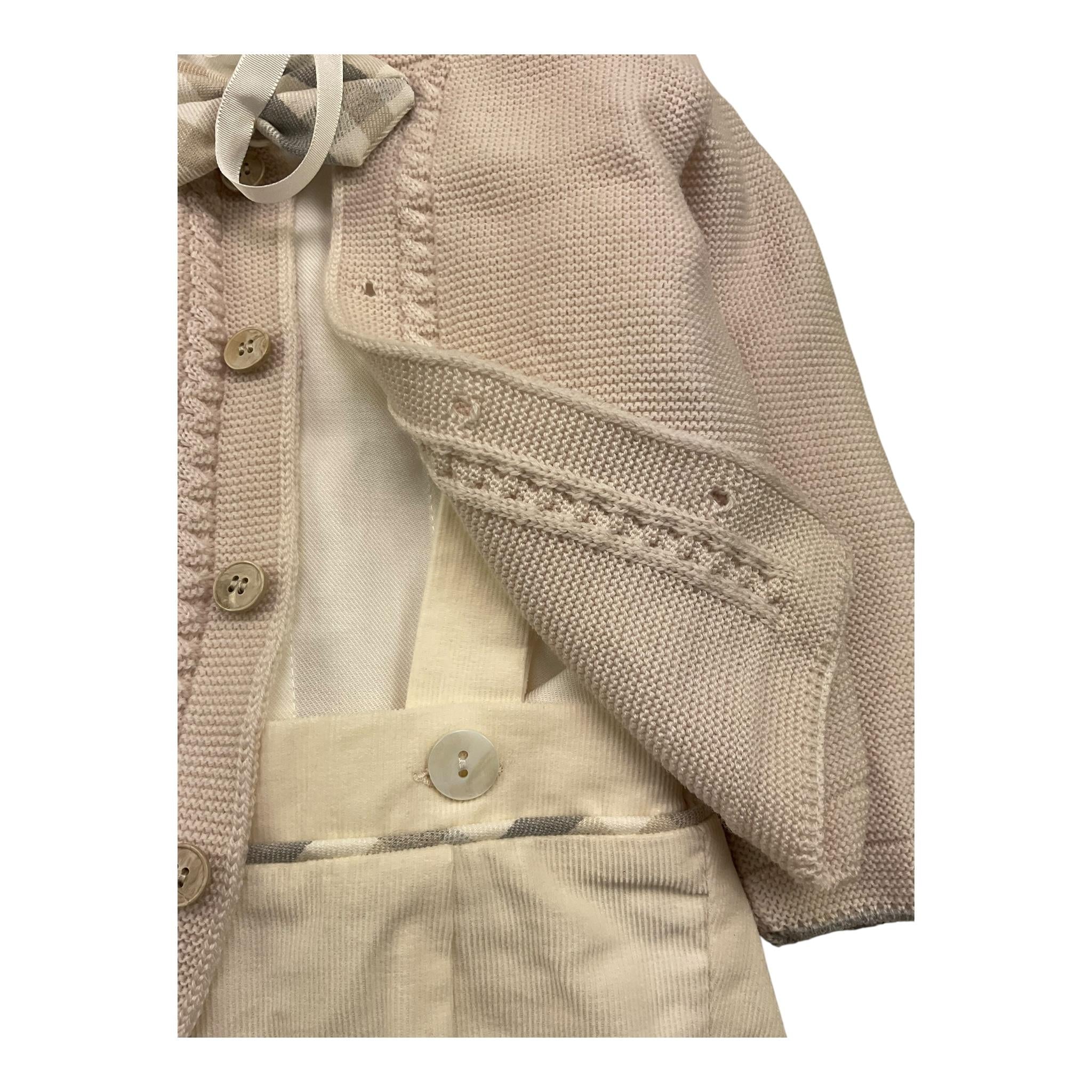 MARLU' completo 4 pezzi cardigan-pantalone-camicia-papilln Beige per Neonato IK20760BIS BEIGE MARLU'