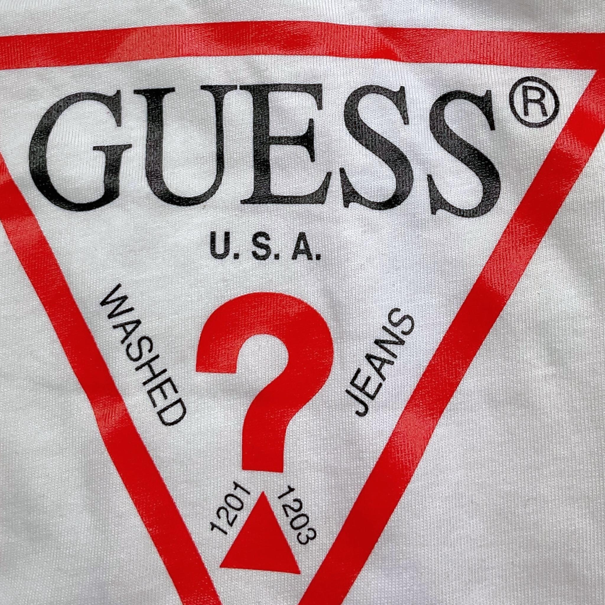 GUESS shirt girocollo tinta unita con stampa Bianco per Neonato N84I24K8HM0 BIANCO GUESS