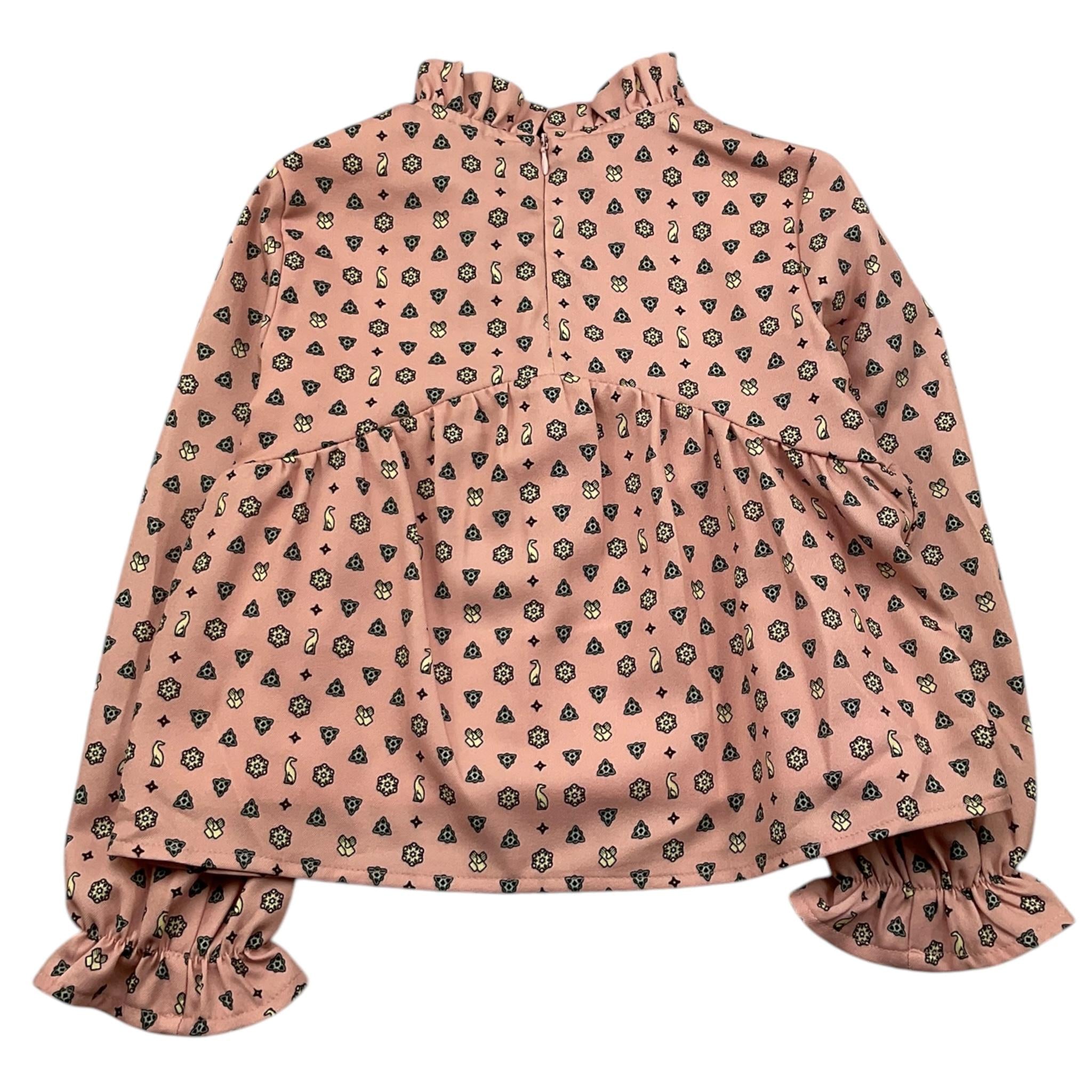 TRUSSARDI camicia manica lunga tinta unita con stampe in contrasto Rosa per Bambina TGA25094CA ROSA TRUSSARDI