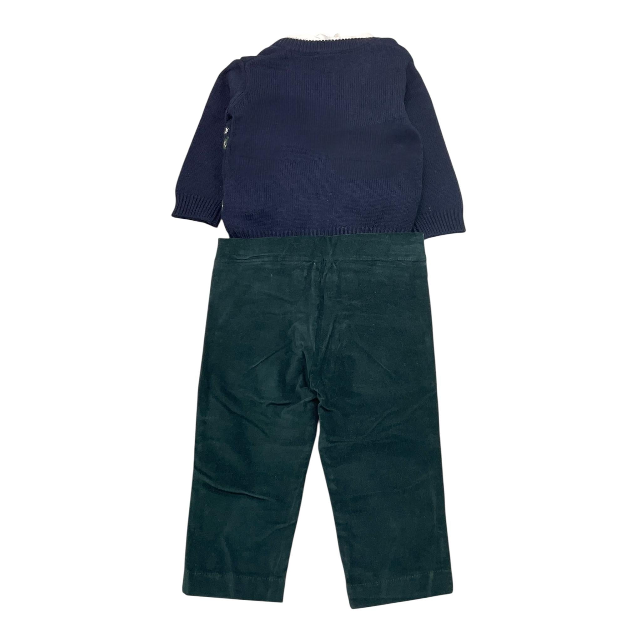 LALALU' completo 3 pezzi cardigan-camicia-pantalone Blu per Bambino CTL012NX BLU LALALU'