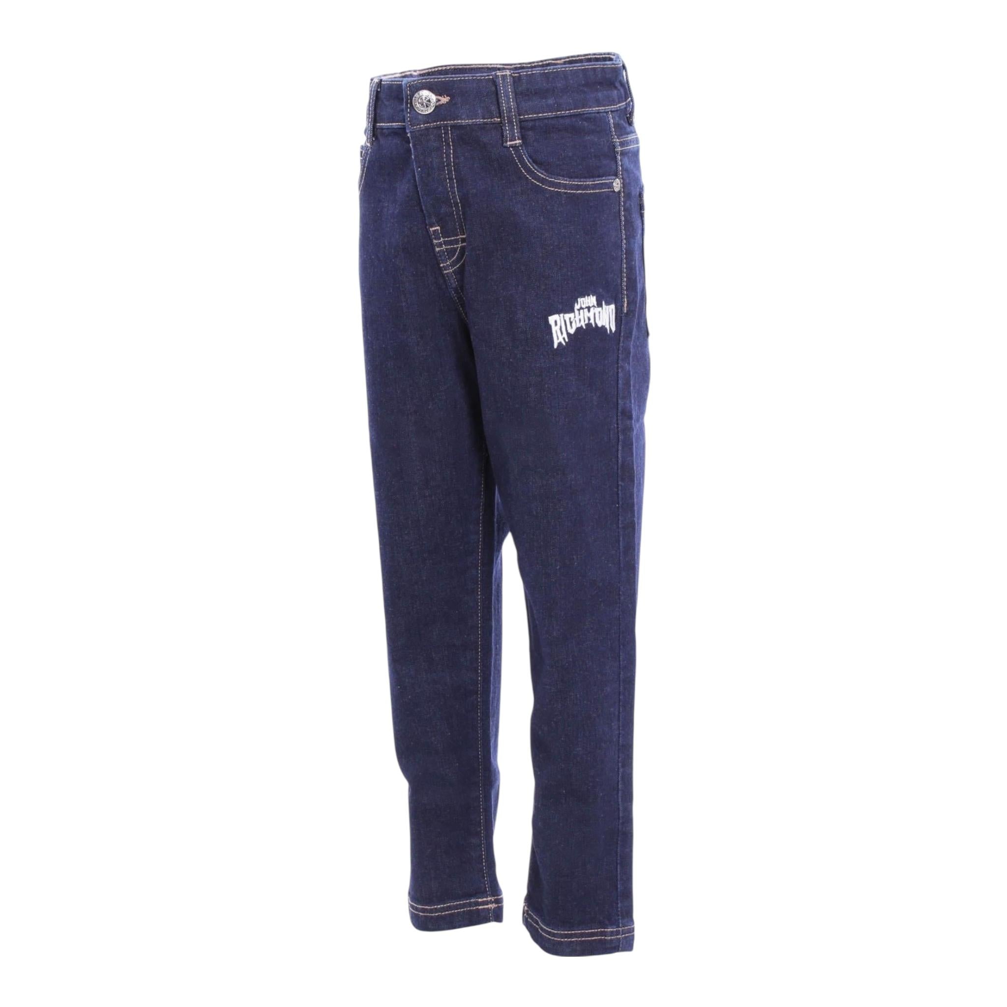 JOHN RICHMOND jeans tinta unita con girovita regolabile Blu per Bambino JRBA24046JE BLU JOHN RICHMOND