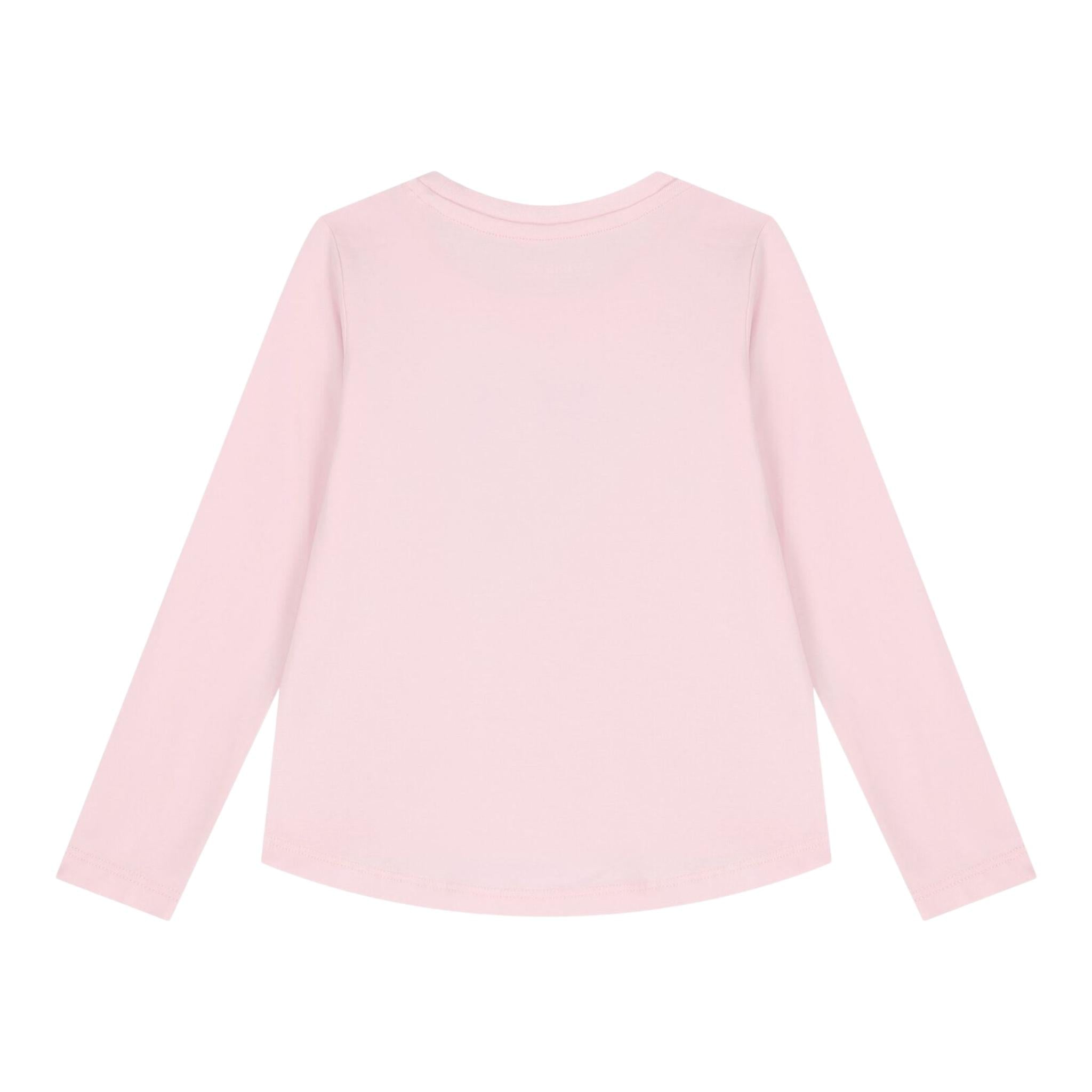 GUESS shirt girocollo tinta unita con stampa Rosa per Neonata K4YI11K6YW44 ROSA GUESS