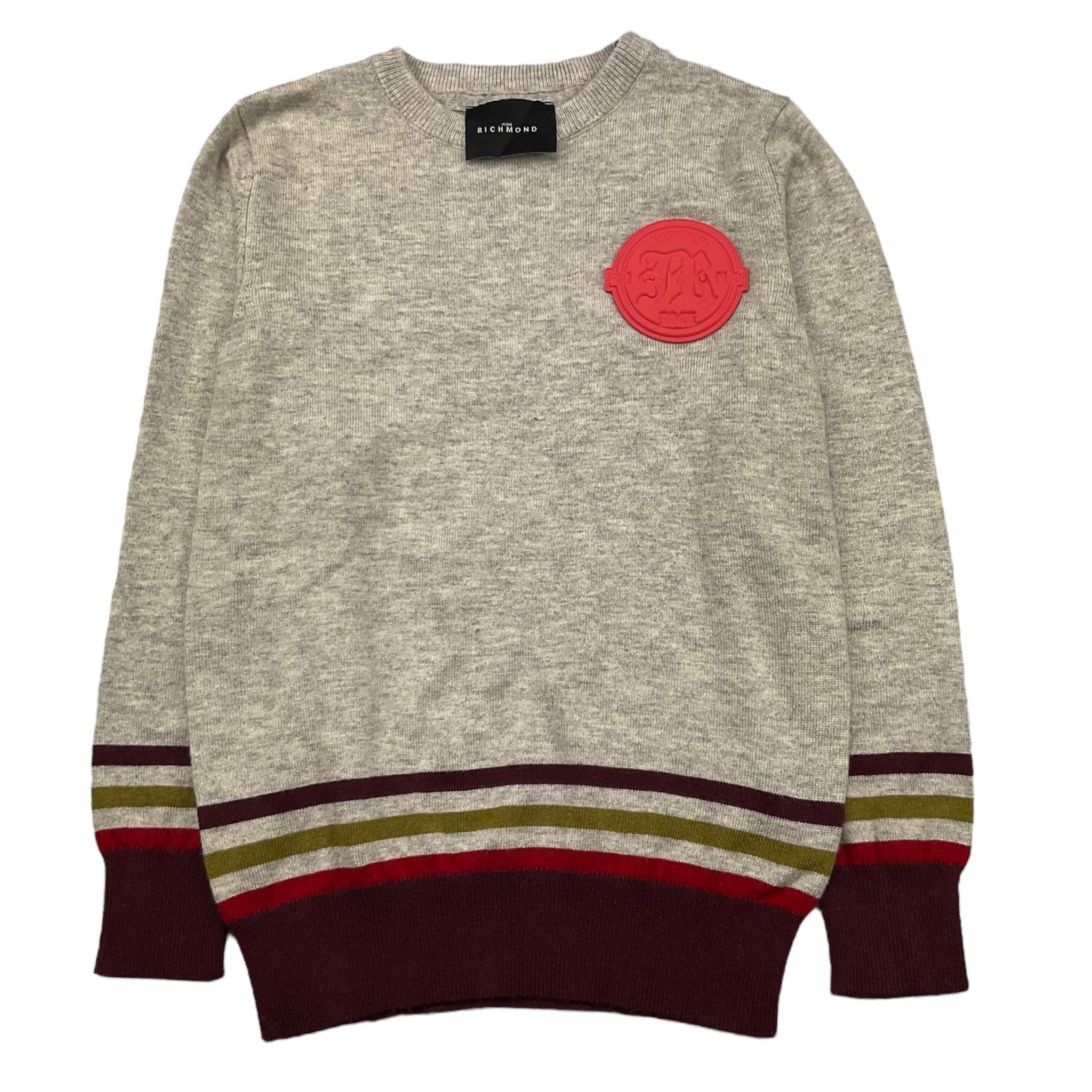 JOHN RICHMOND maglia girocollo tinta unita con profili in contrasto Grigio per Bambino RGA25131MA GRIGIO JOHN RICHMOND